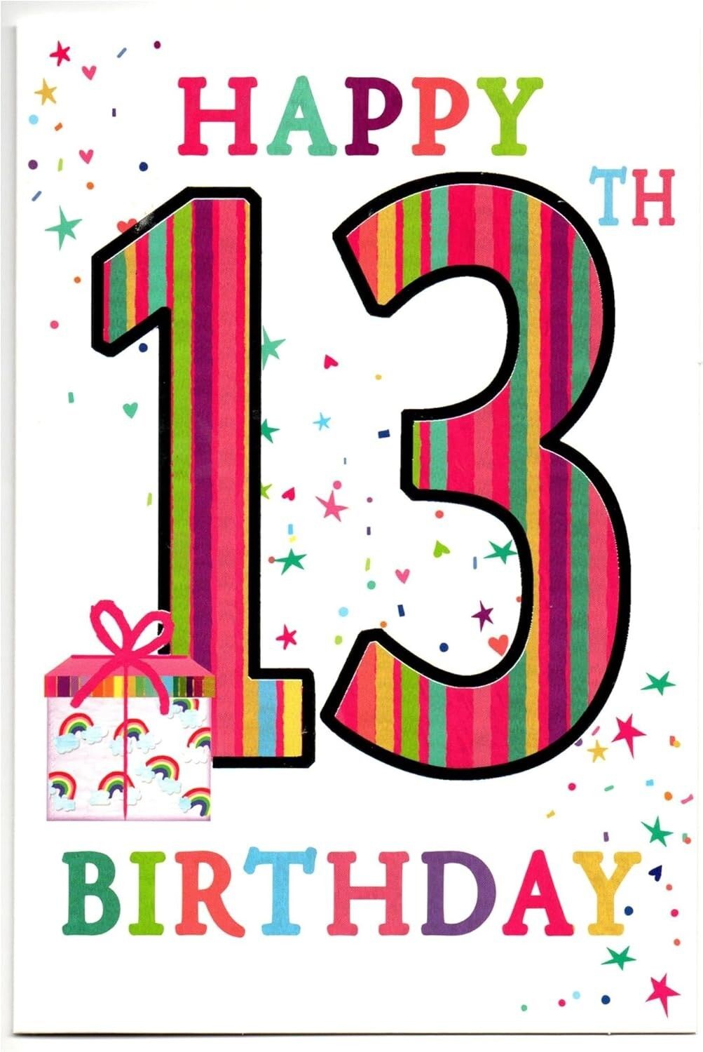 1003x1500 Happy 13th Birthday. Birthday card for Age 13 Girl