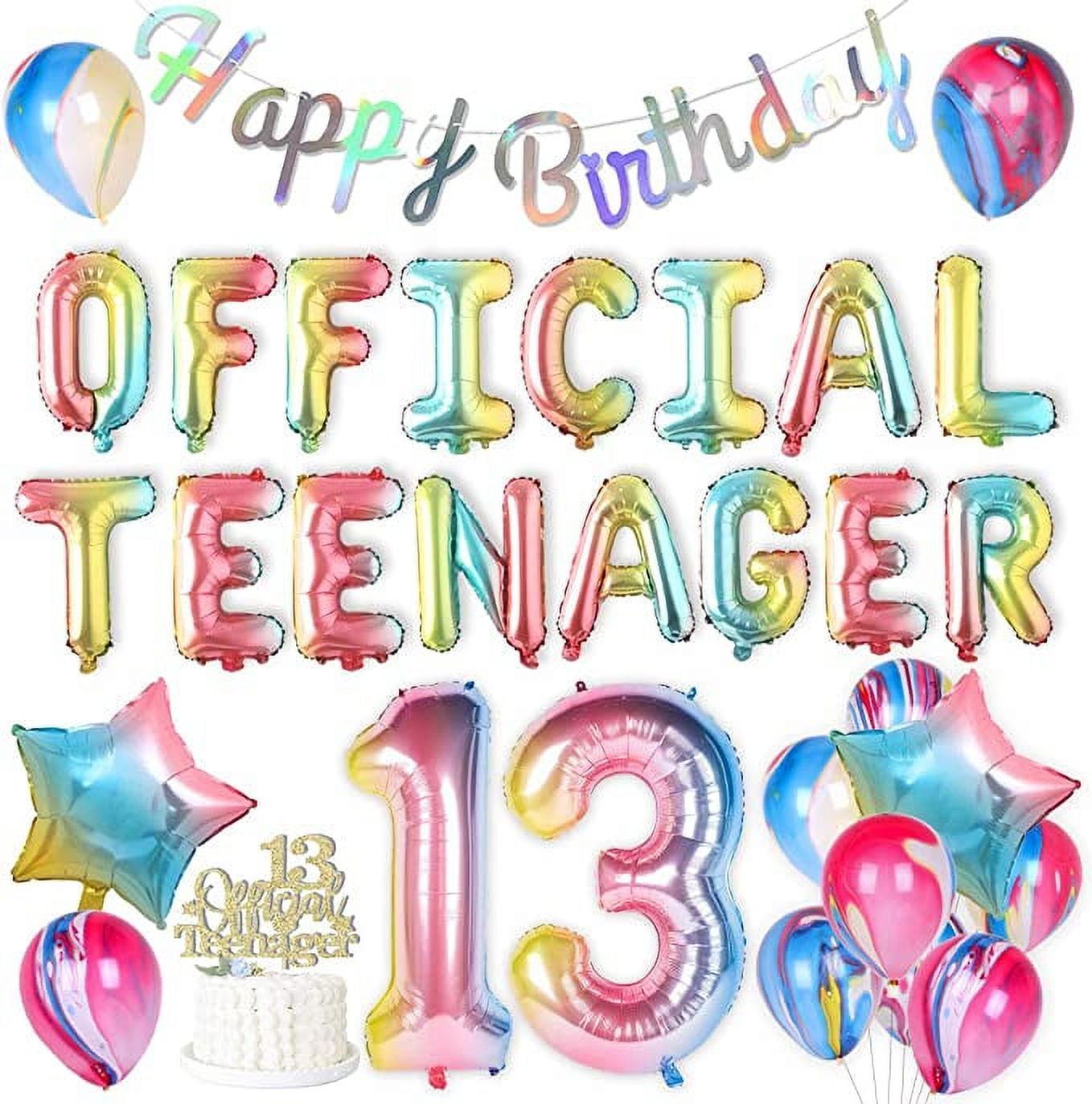 1358x1374 Rainbow 13th Birthday Decorations for Girls Happy 13th Birthday Party Decoration Supplies with Happy Birthday Banner Number 13 Foil Balloons 13 Year