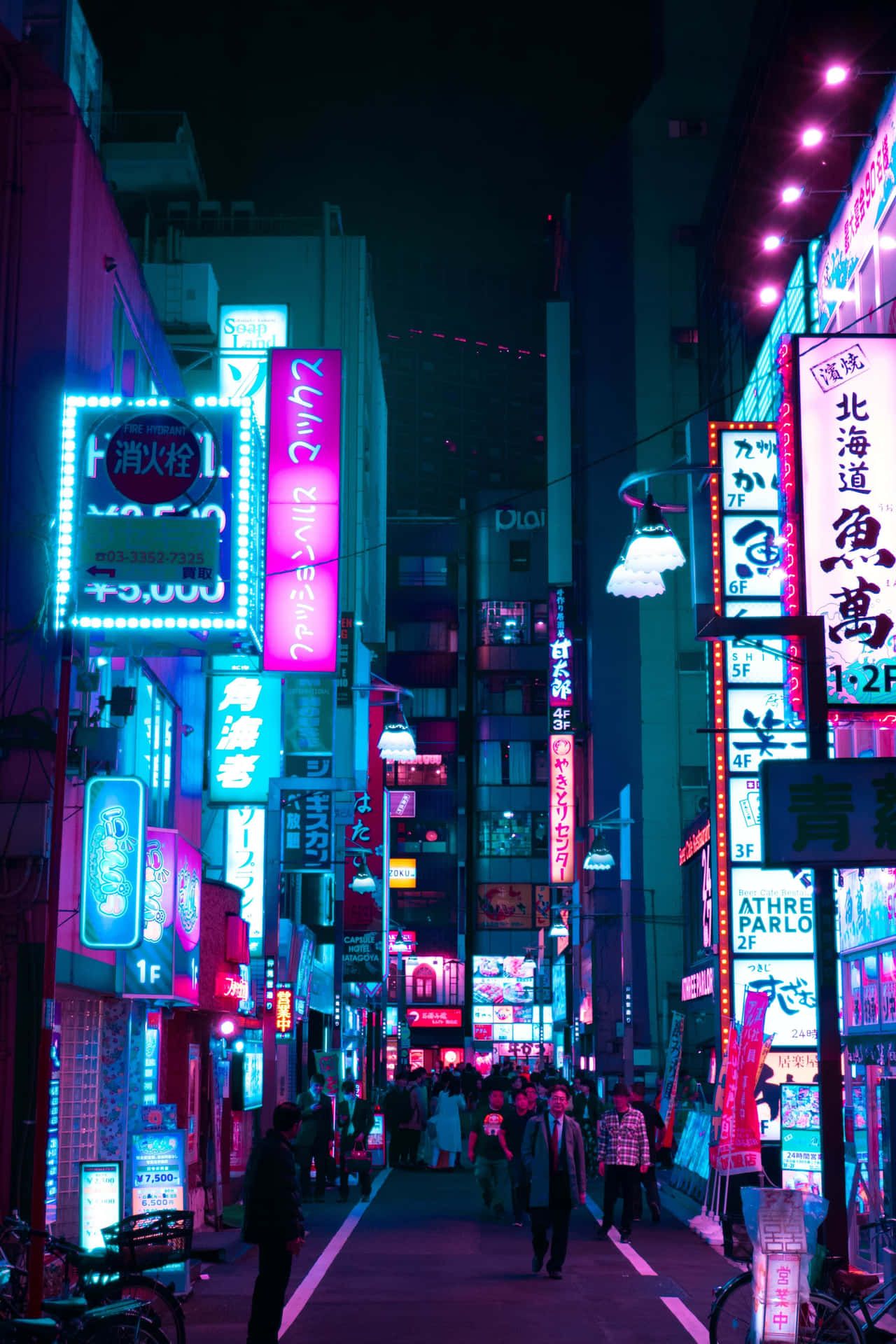 1280x1920 Download Neon Nightlife Tokyo Japan Wallpaper