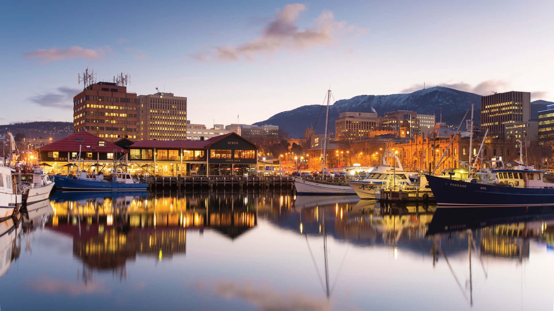 1920x1080 Download Caption: Majestic Scenery In Hobart, Australia Wallpaper