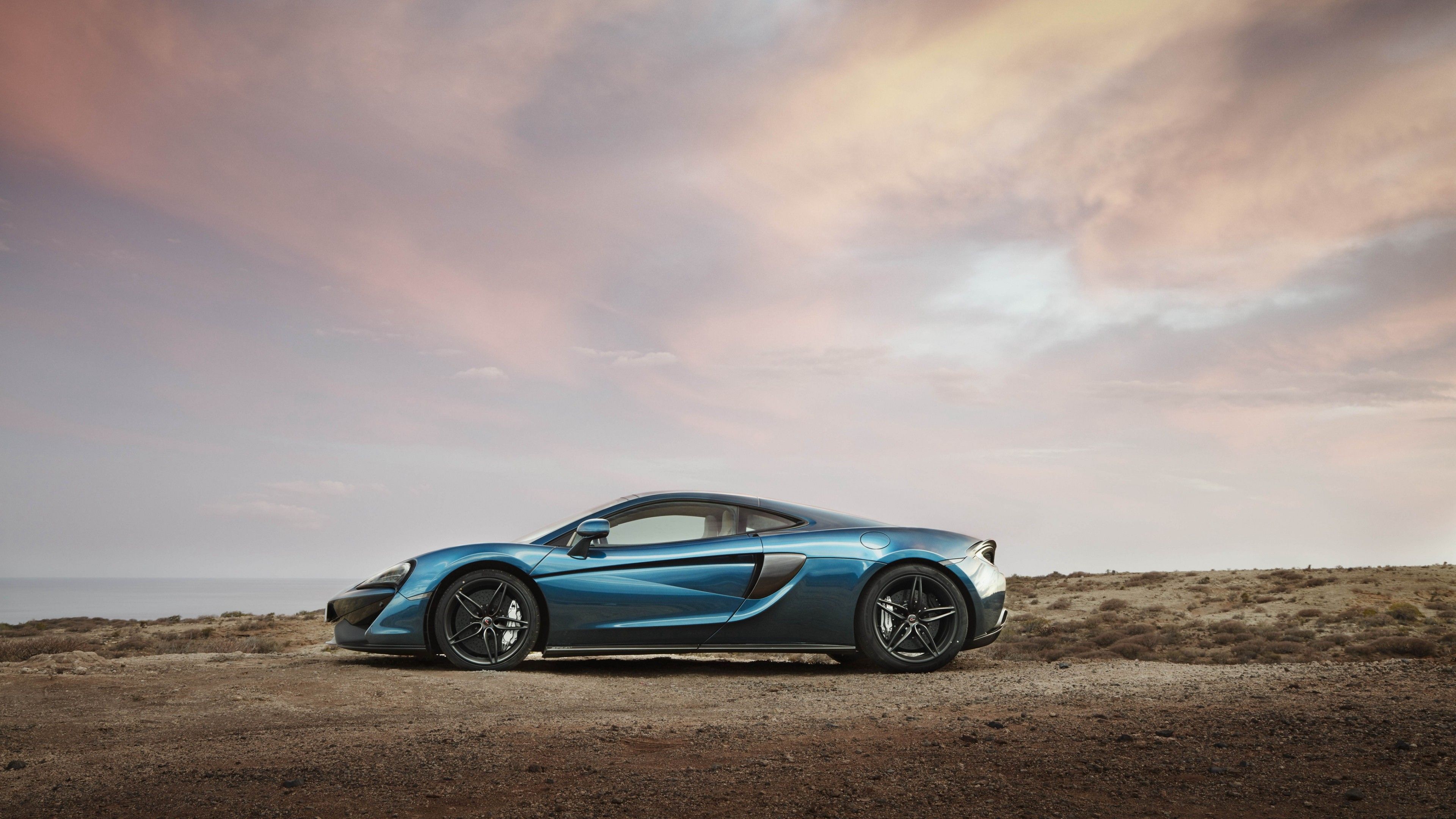 3840x2160 car, Sports Car, Super Car, Nature, Landscape, McLaren, McLaren 570GT, Clouds, Field, Horizon, Vehicle Wallpaper HD / Desktop and Mobile Background