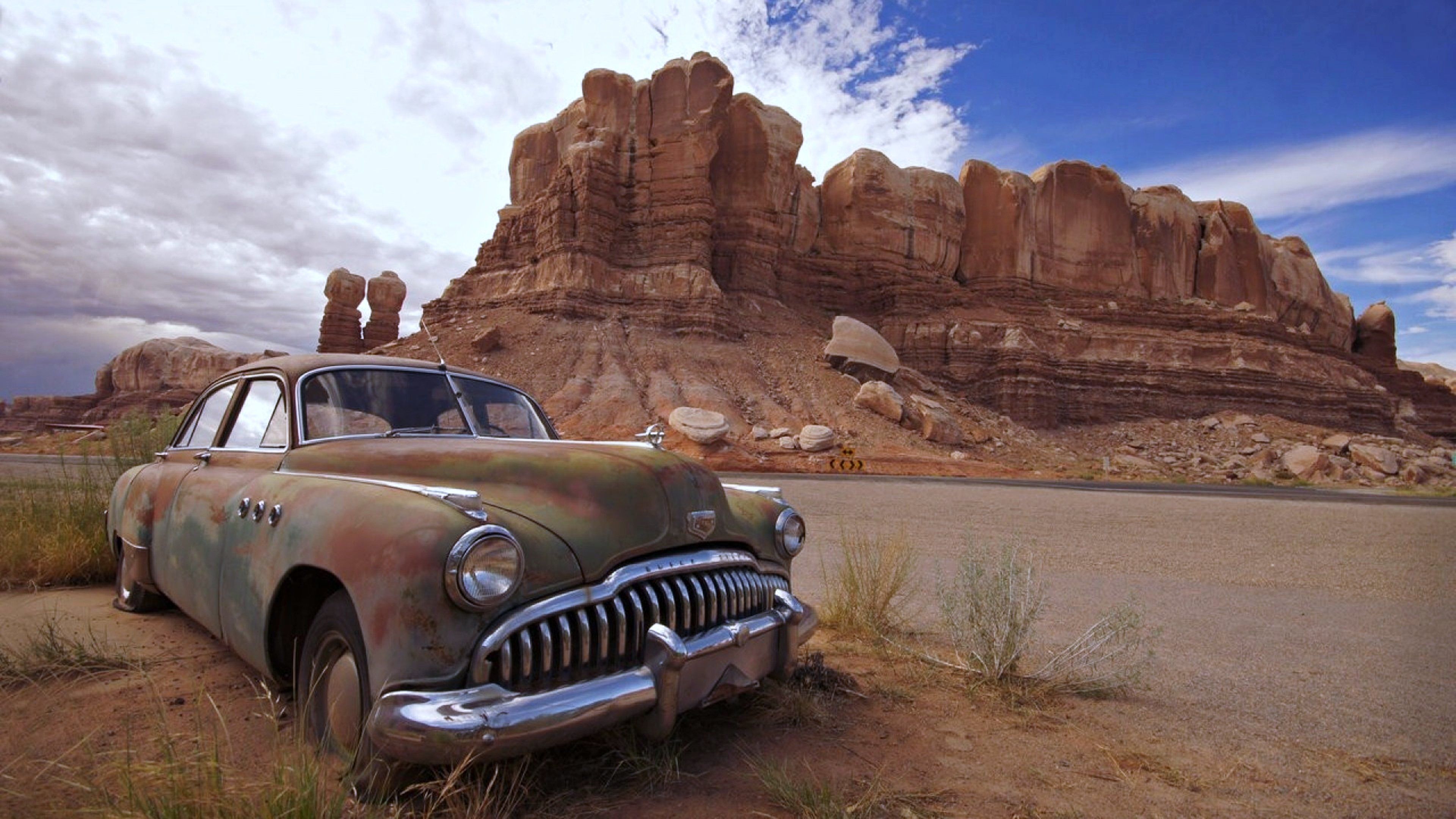 3840x2160 desert, Old, Cars, Landscape, Nature, Rocks, Mountains Wallpaper HD / Desktop and Mobile Background