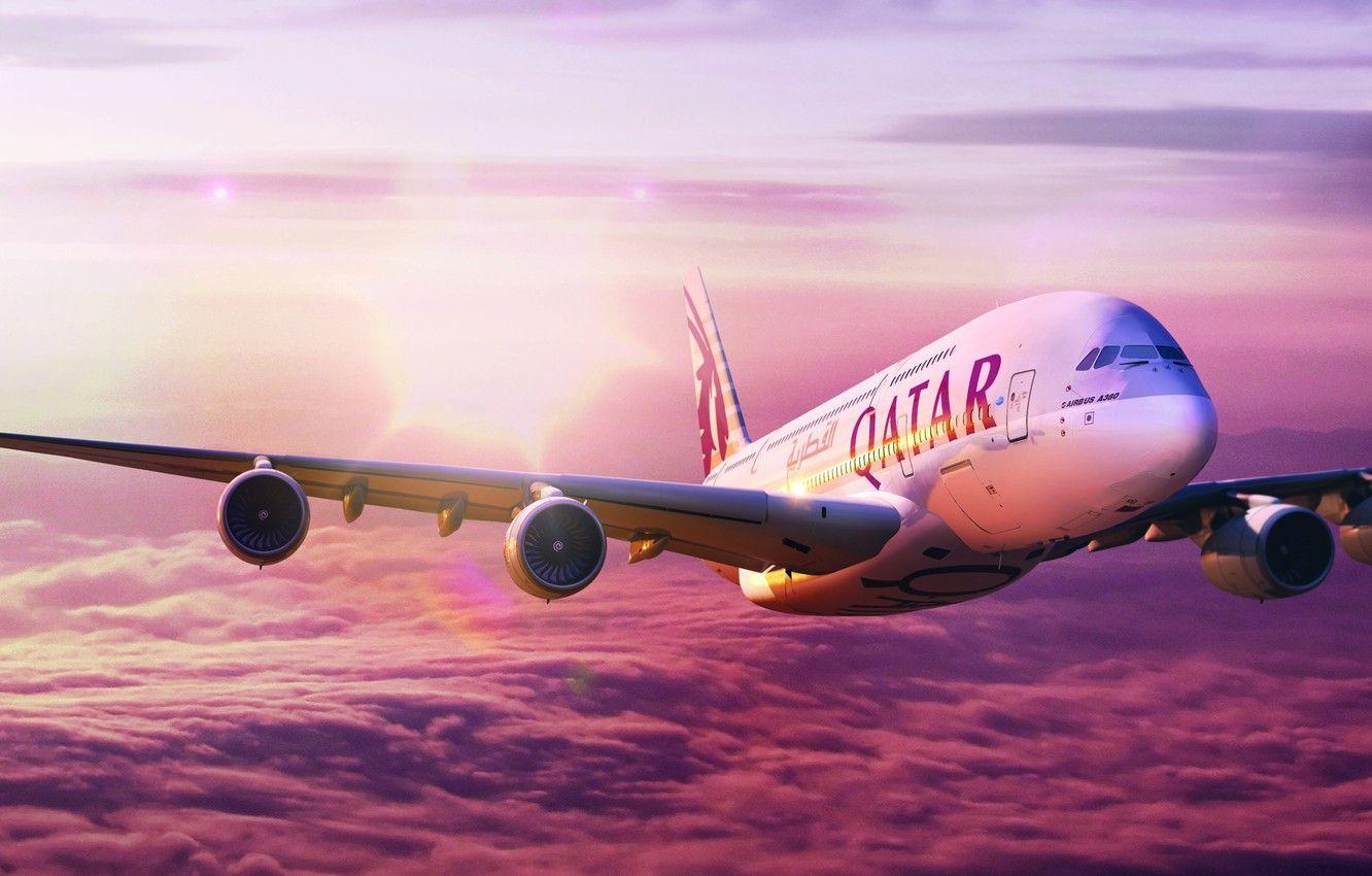 1332x850 Wallpaper The sky, Flight, A The plane, Airbus, Airbus, Qatar