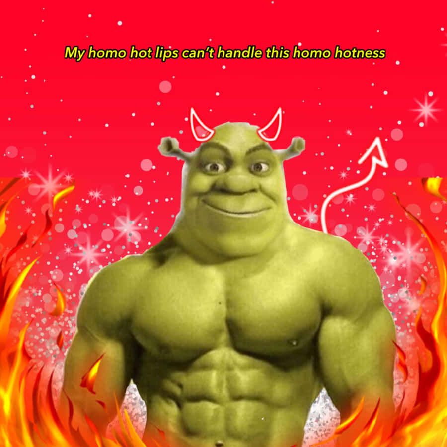 900x900 Download Muscled_ Shrek_with_ Devil_ Horns Wallpaper