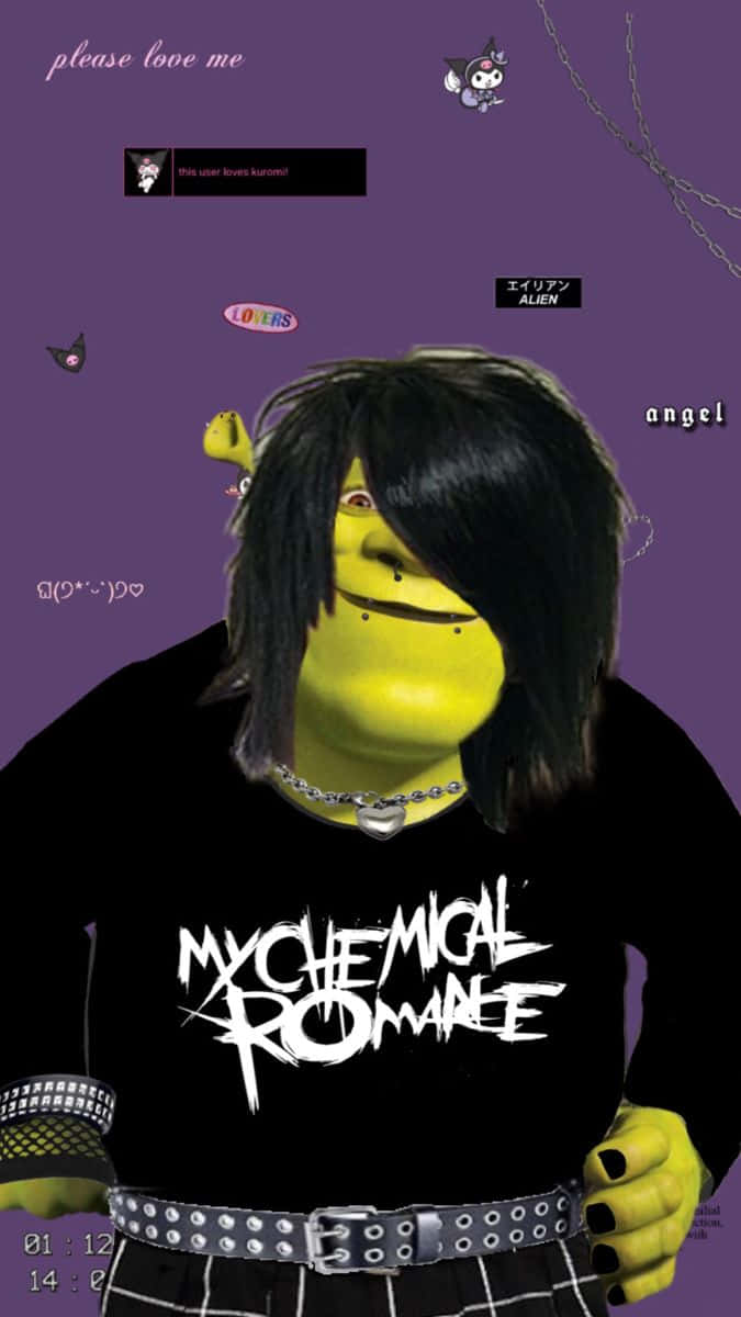 675x1200 Download Emo Shrek My Chemical Romance Wallpaper