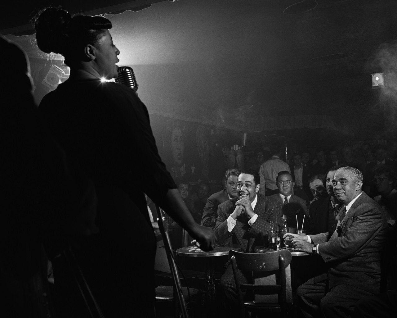1280x1024 Ella Fitzgerald, Duke Ellington and Benny Goodman late 1940s