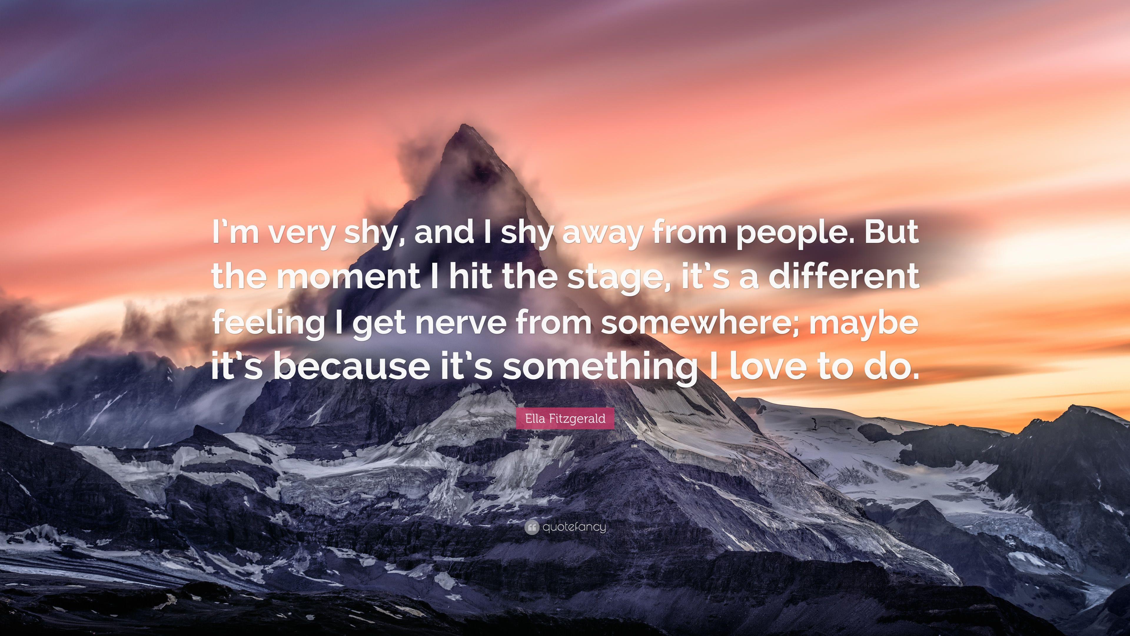 3840x2160 Ella Fitzgerald Quote: “I'm very shy, and I shy away from people