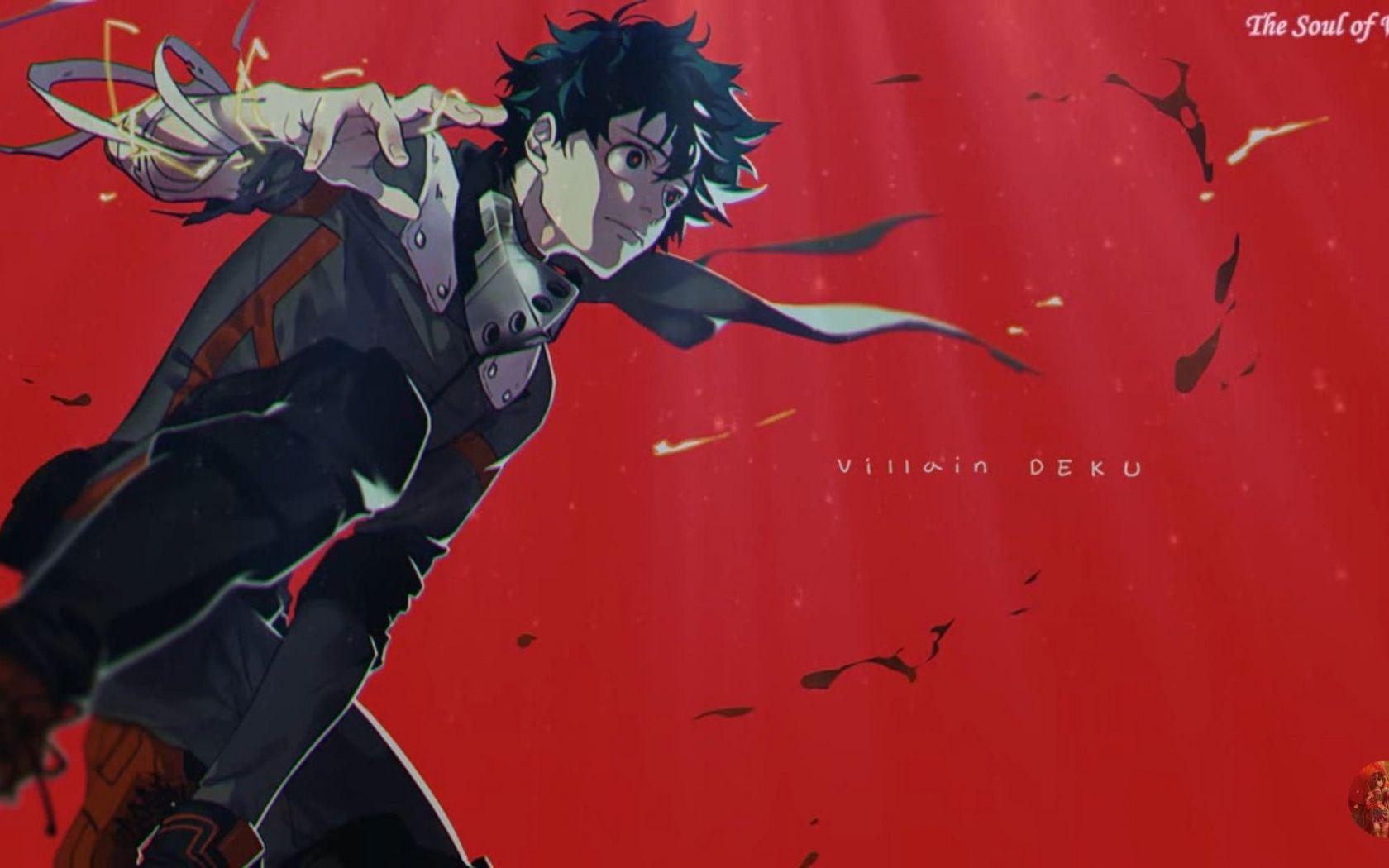 1680x1050 Free download Villain Deku Midoriya Deku Izuku evil text My Hero
