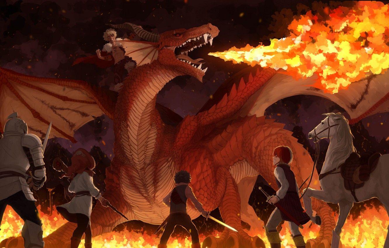 1332x850 Wallpaper dragon, horse, villain, heroes, My Hero Academia, Boku