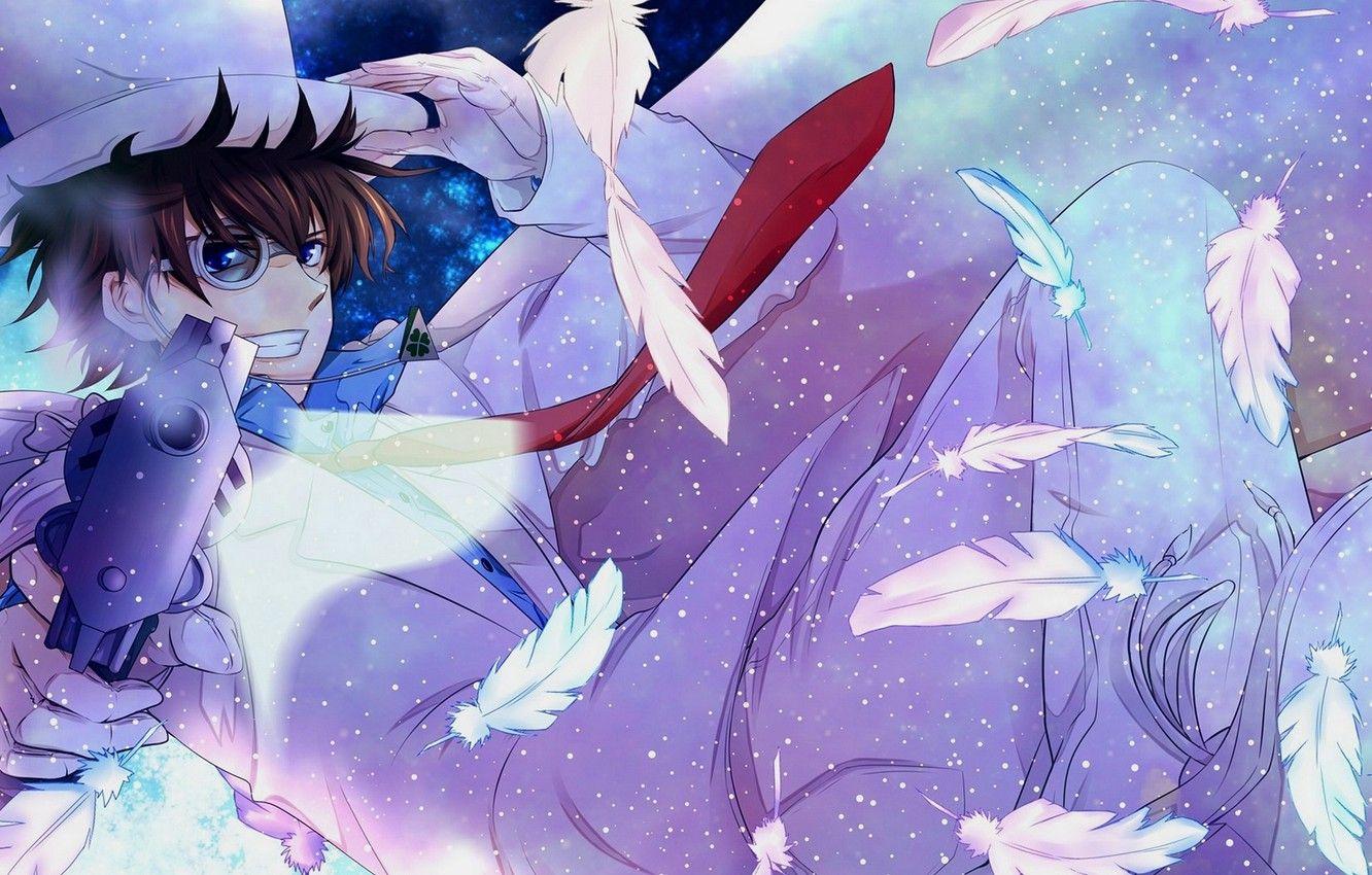 1332x850 Wallpaper gun, anime, art, guy, Detective Conan, Magic Kaito