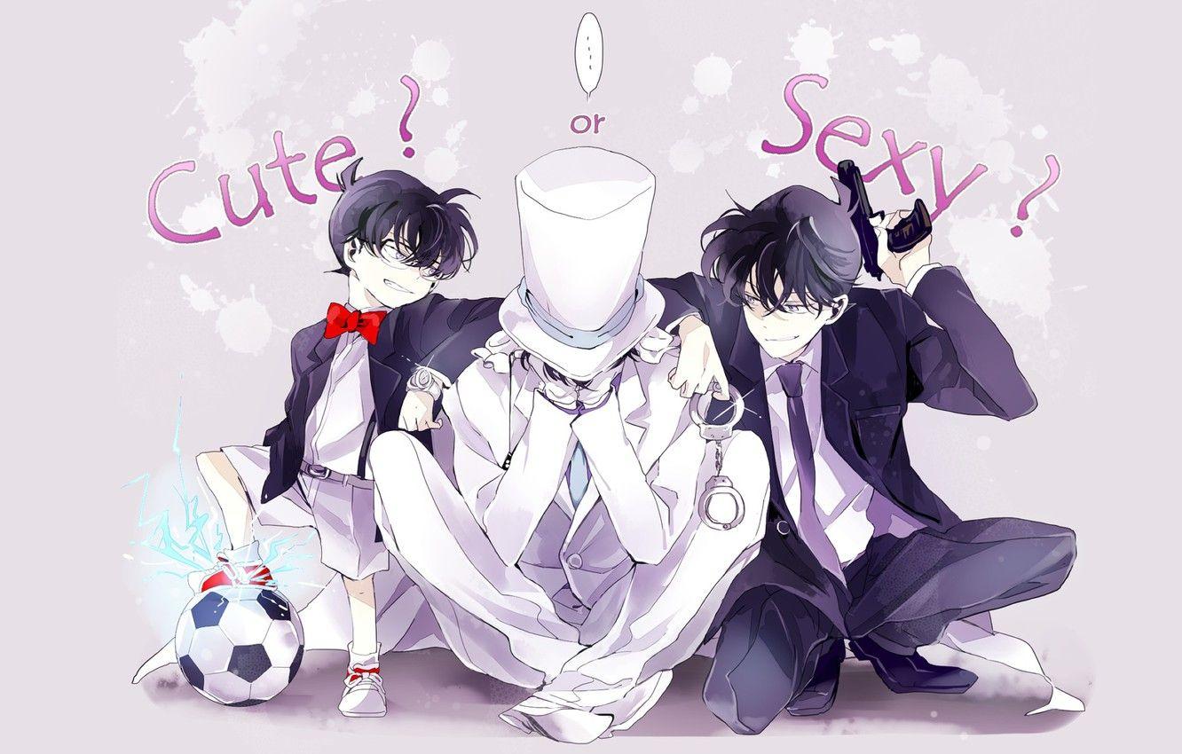 1332x850 Wallpaper anime, boy, art, guys, Detective Conan, Magic Kaito