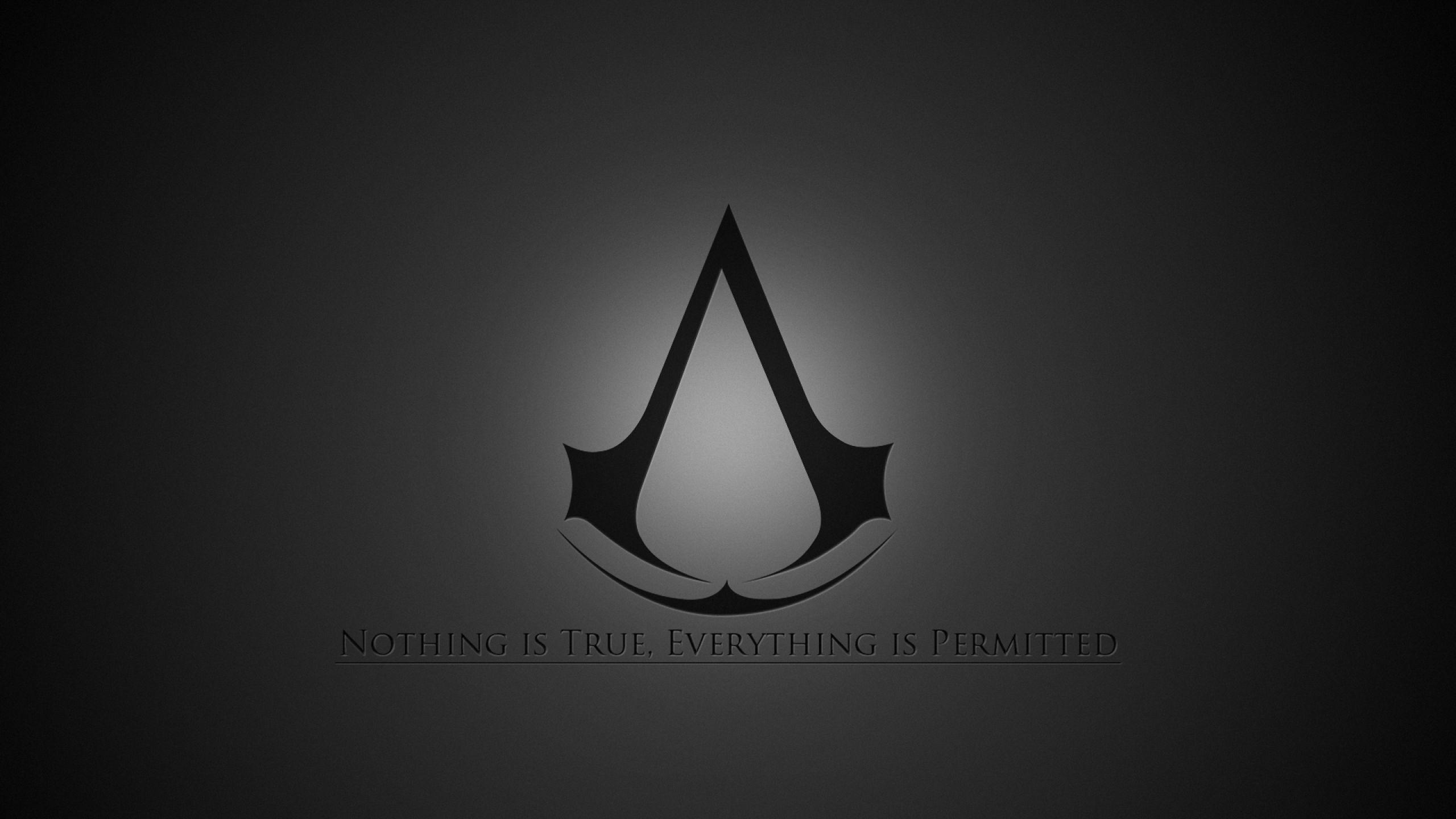 2560x1440 assassins creed, emblem, quote 1440P Resolution