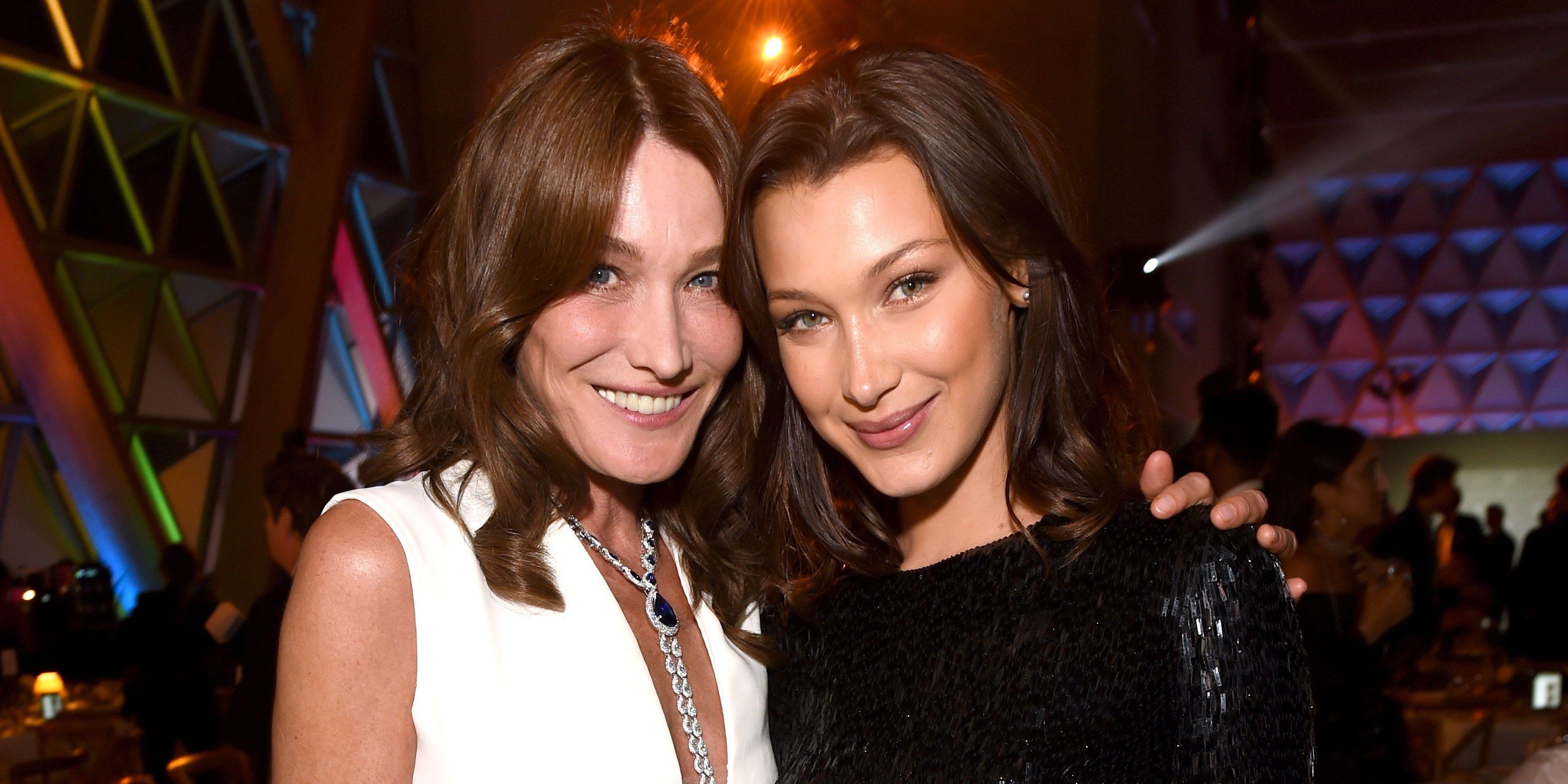 3522x1761 Long Lost Twins Carla Bruni And Bella Hadid Finally Met In Cannes