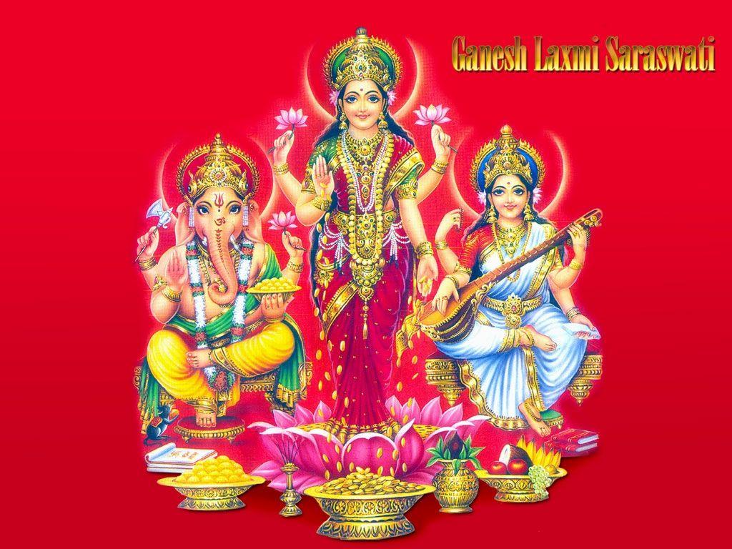 1024x768 Hindu God Wallpaper Gallery: Ganesh Laxmi Saraswati HD Wallpaper
