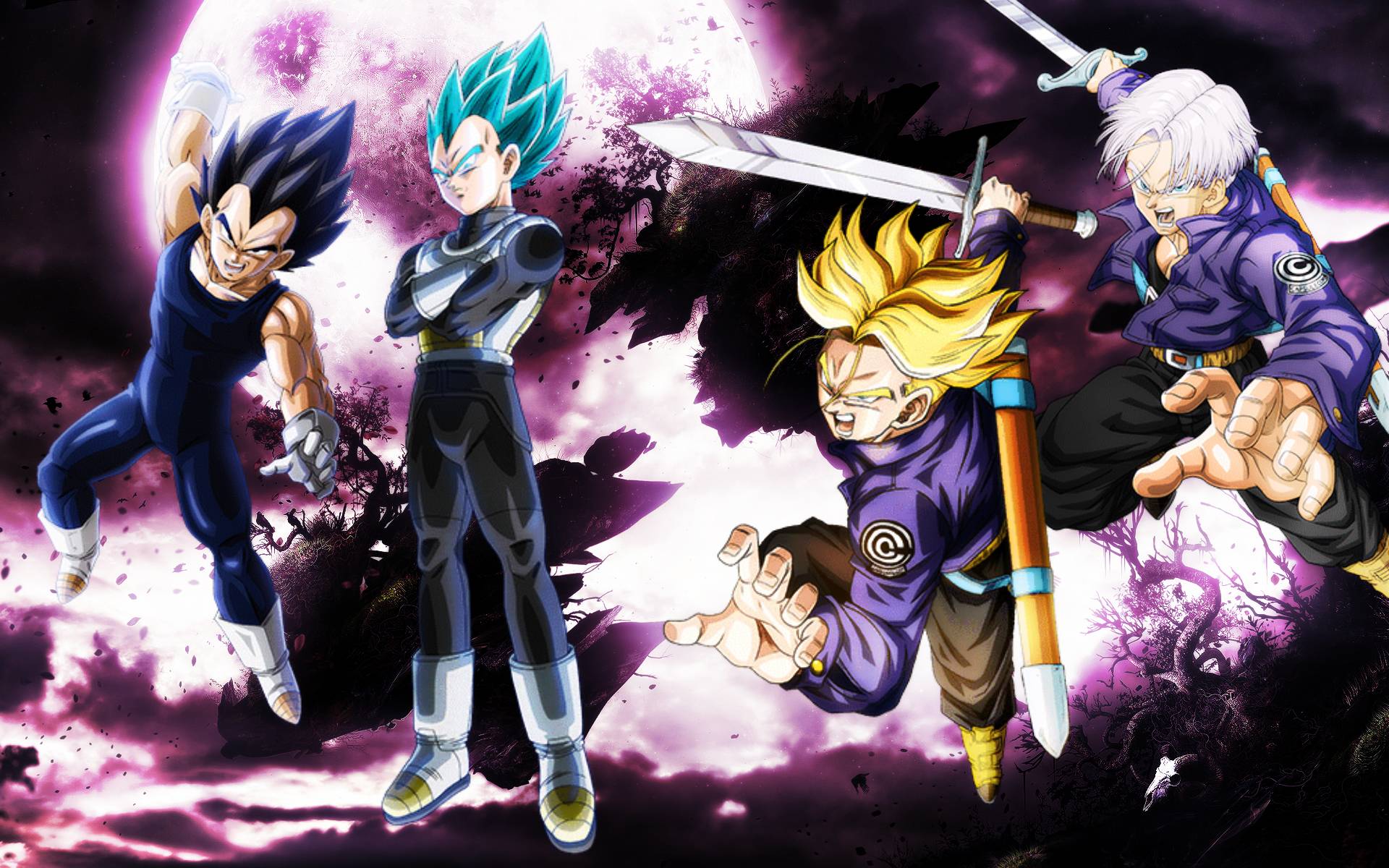 Dragon Ball Z, Goku, Gohan, Vegeta, Trunks 4K wallpaper download