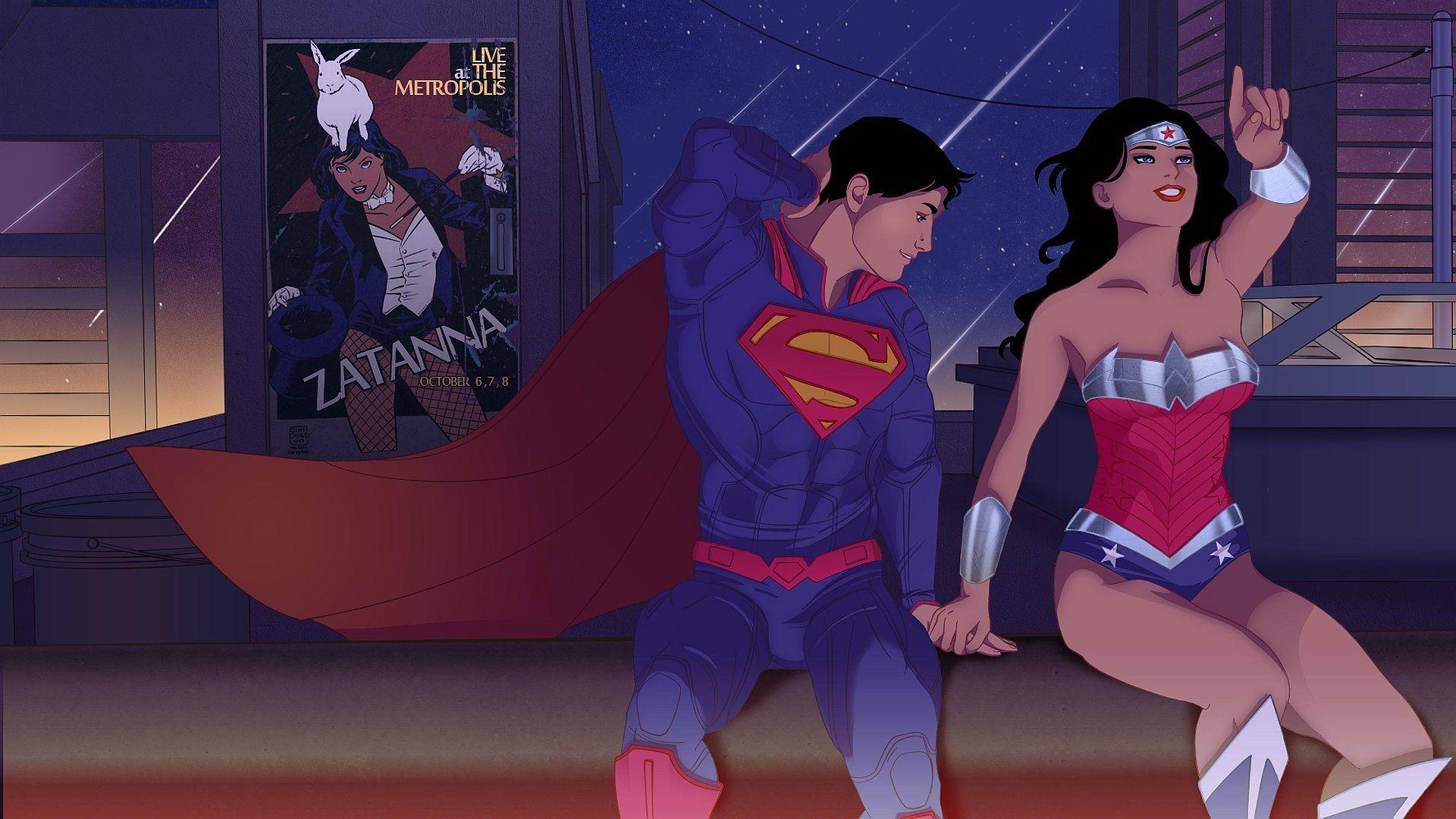 1920x1080 Superman Wonder Woman HD Wallpaper
