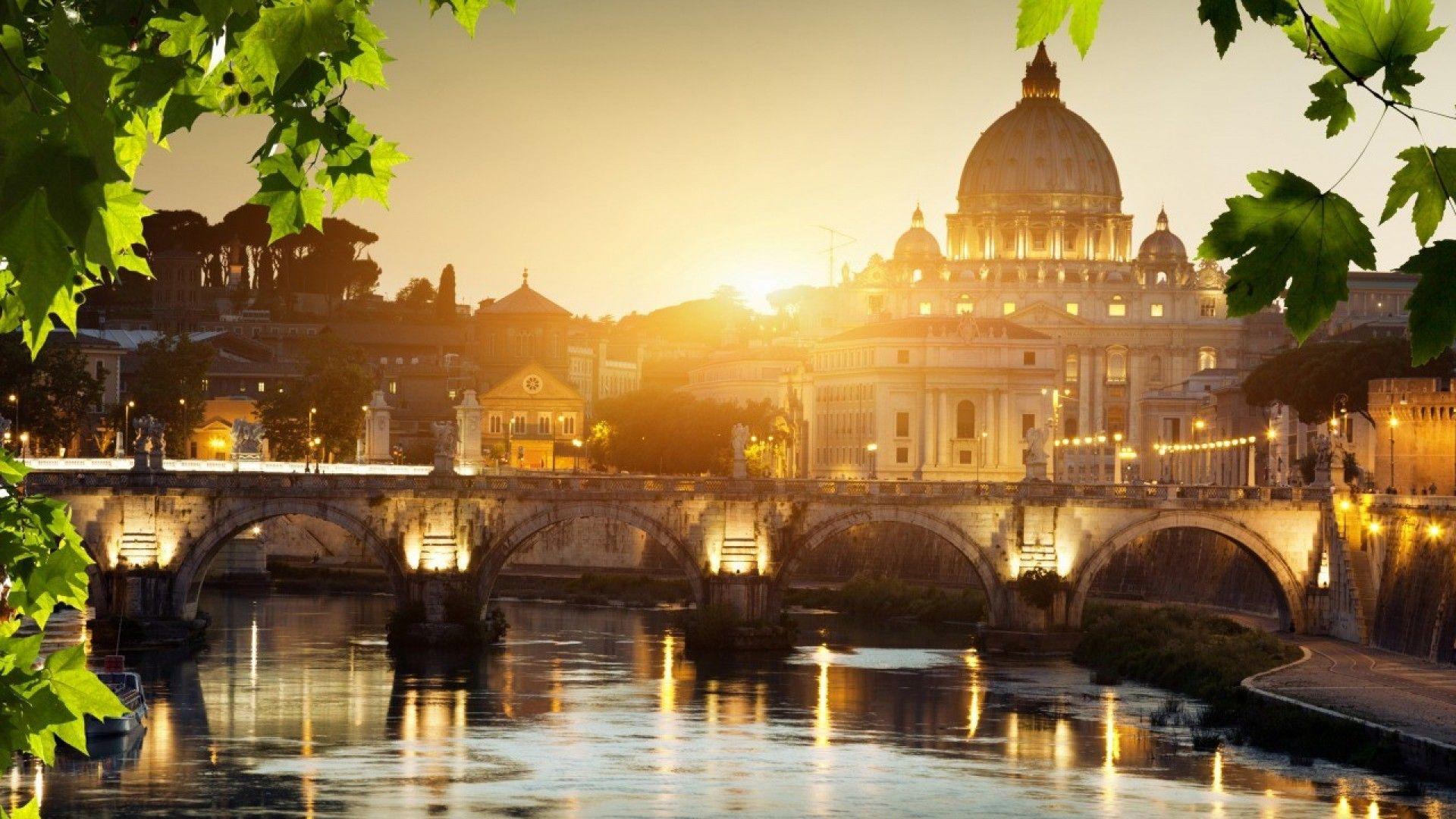 1920x1080 Sunset in Rome, Italy Wallpaper