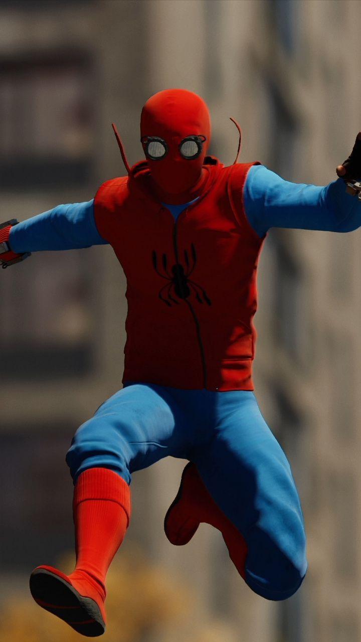 720x1280 Imposing Wallpaper Spider Man, Homemade Suit, PS4 Video Game