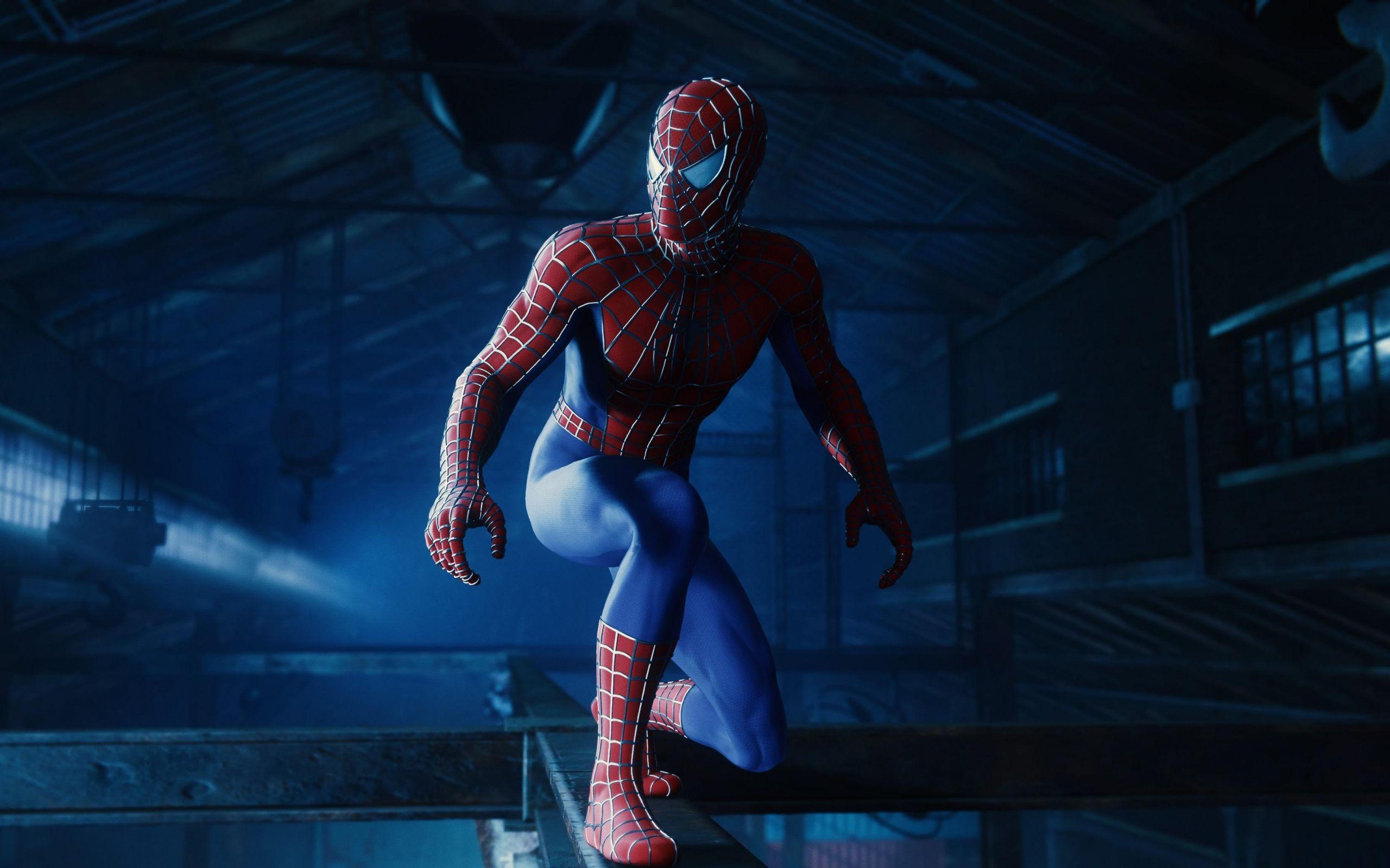 2560x1600 Download Spider Man, Video Game, In The Warehouse, Art Wallpaper