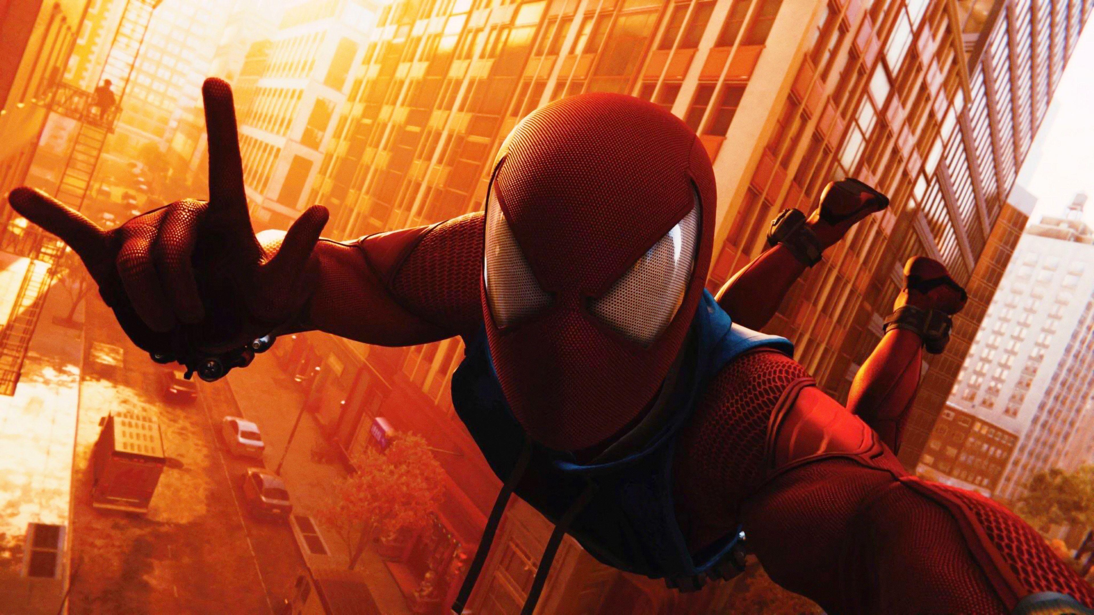 3840x2160 Wallpaper Scarlet Suit, Video Game, Spider Man Man