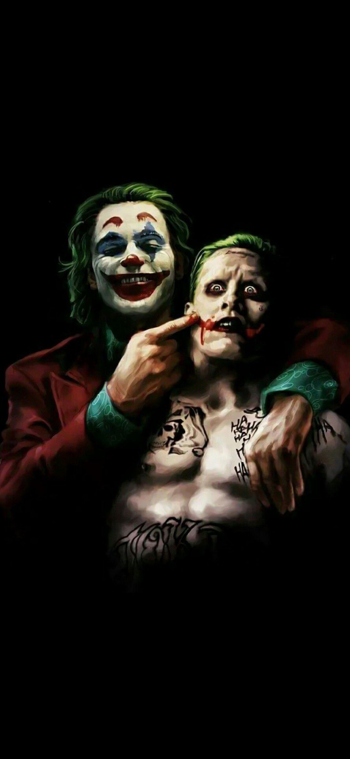 1125x2436 Joaquin Phoenix And Jared Leto As Joker 4k iPhone XS