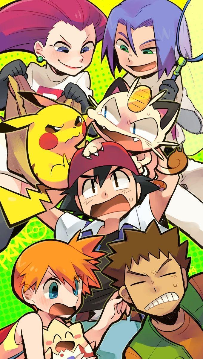 680x1200 Jesse, James, Pikachu, Meowth, Ash, Misty, and Brock. Pokemon