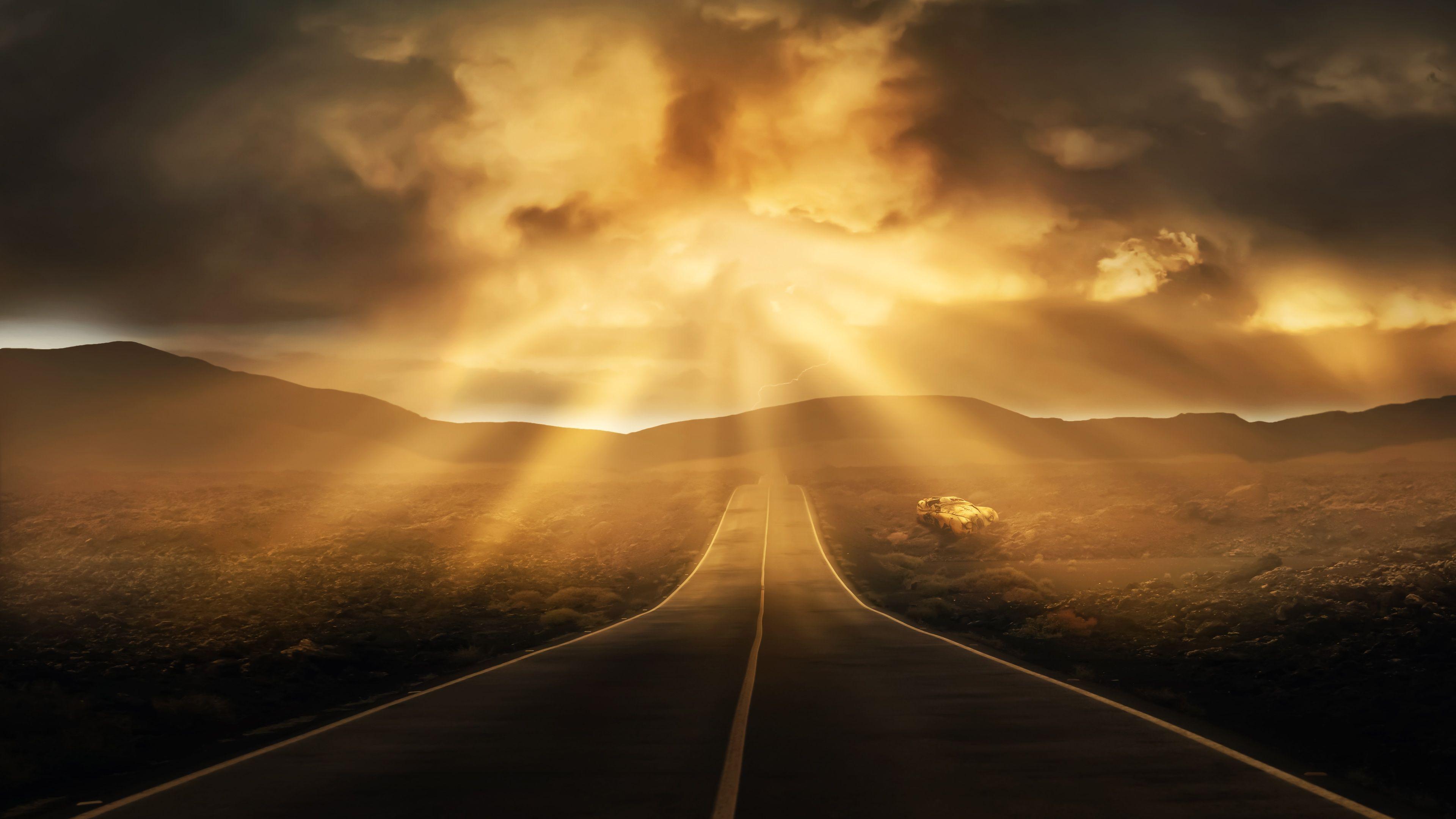 3840x2160 Wallpaper 4k Road Landscape Horizon 4k 4k Wallpaper, 5k
