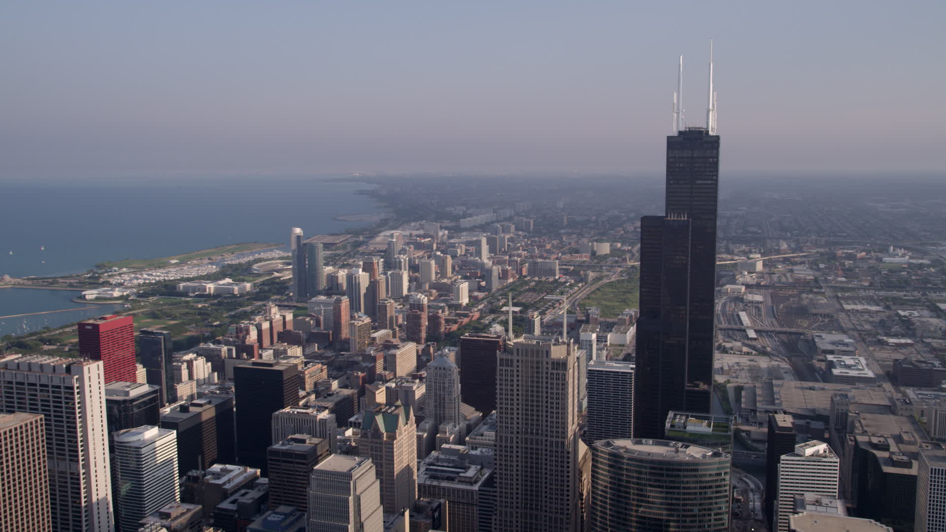 1920x1080 Free download 5K stock footage aerial video flyby Willis Tower