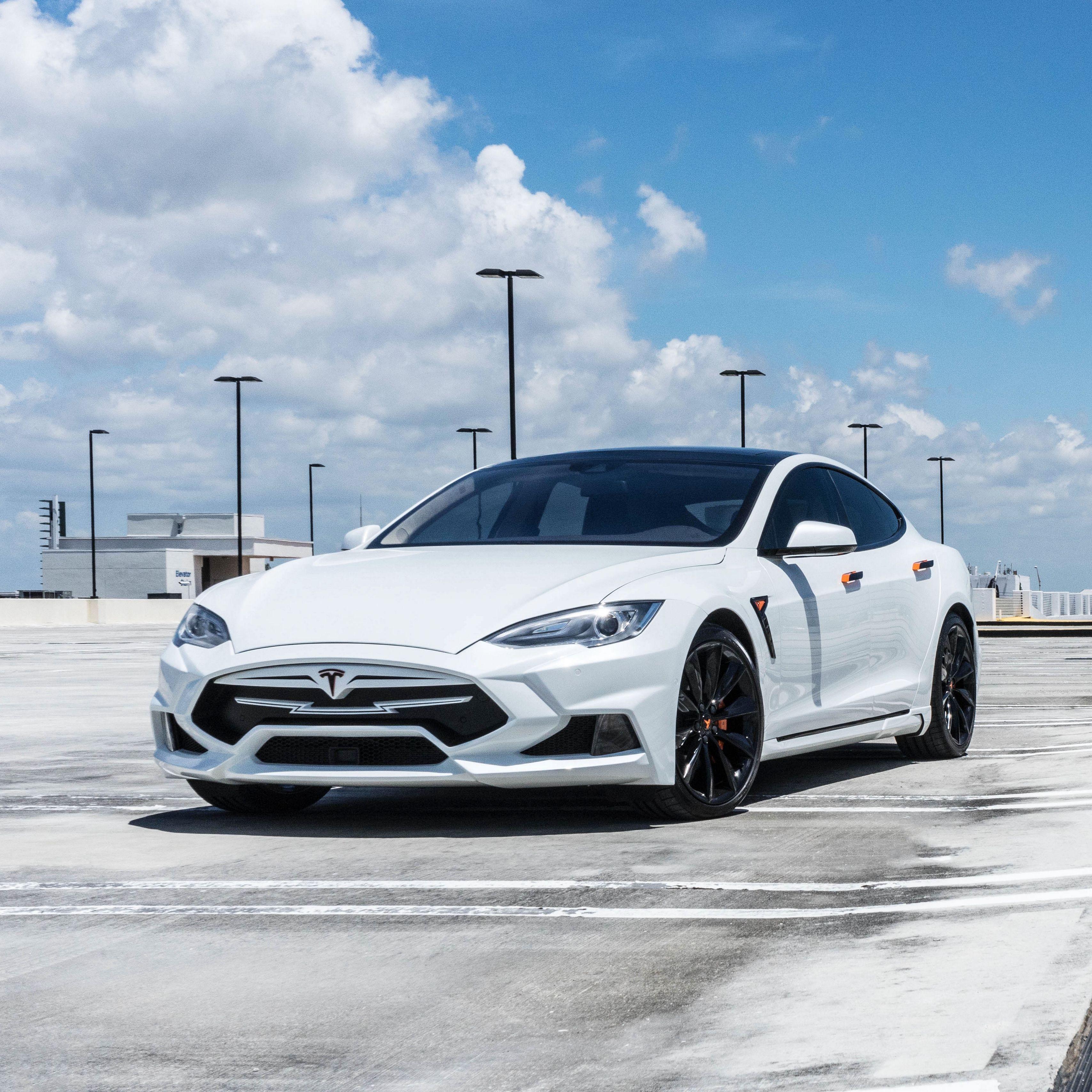3415x3415 Download wallpaper 3415x3415 tesla model s, tesla, white, luxury