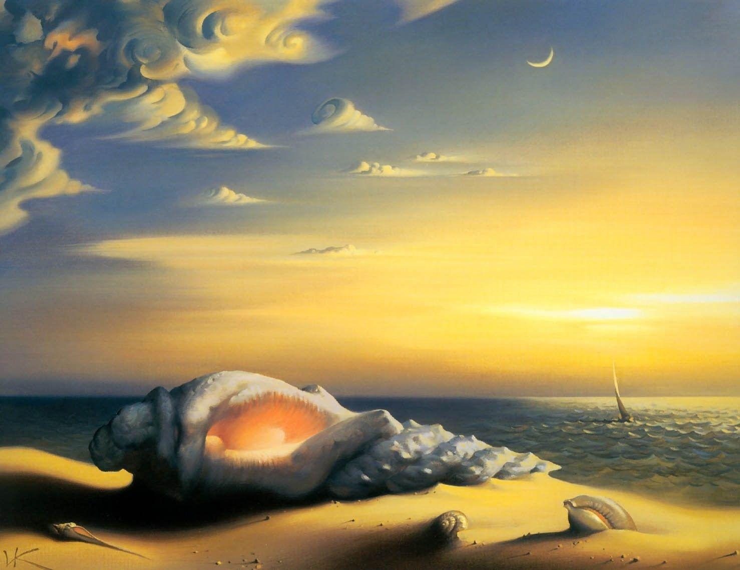1478x1140 Download 1478x1140 Beach surrealism surreal shells artwork