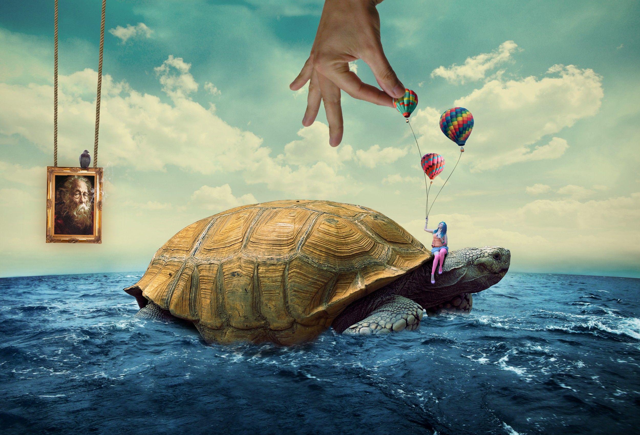 2500x1700 women, Hands, Blue hair, Vladimir Kush, Digital art, Artwork