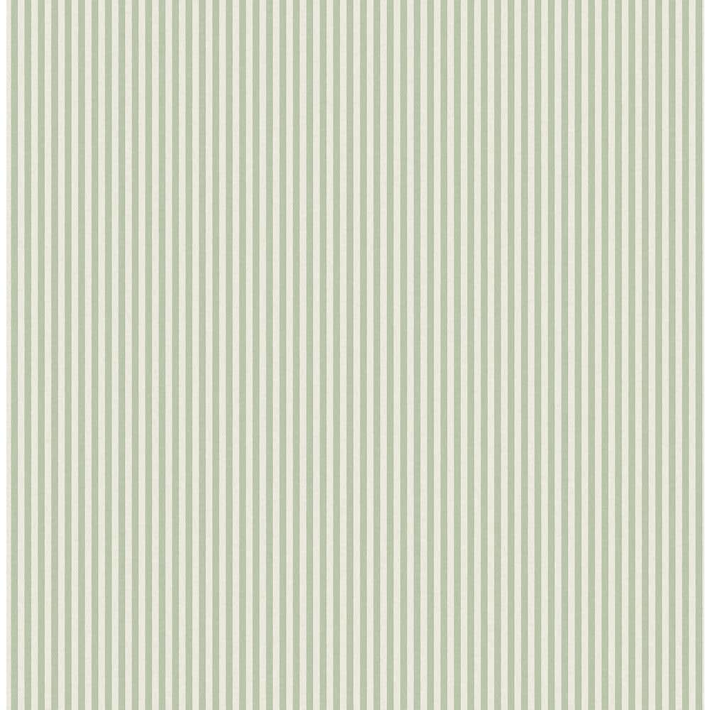 1000x1000 Advantage Light Green Ticking Stripe Wallpaper Sample 4164 M1846SAM Home Depot