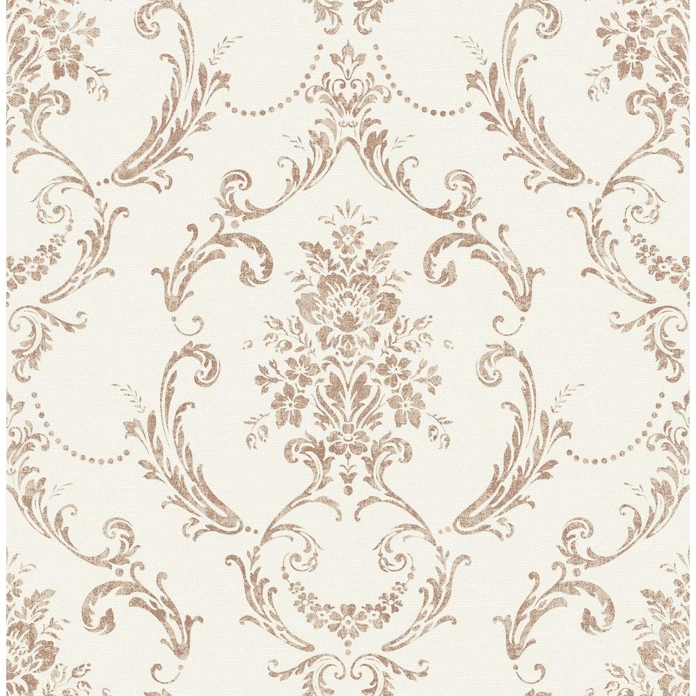 1000x1000 4157 25041 Copper Floral Damask Wallpaper