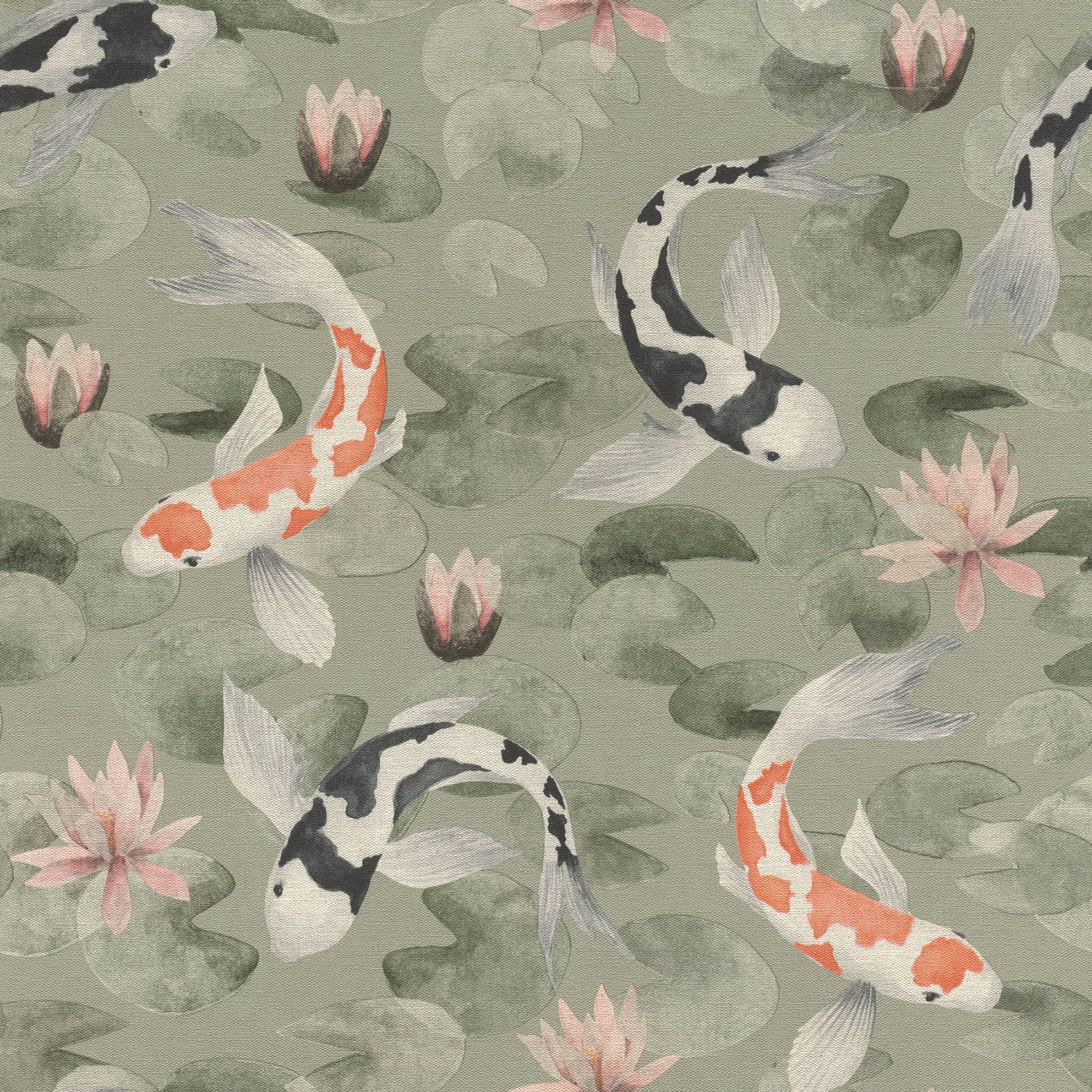 1800x1800 Advantage Nobu Green Koi Fish Wallpaper