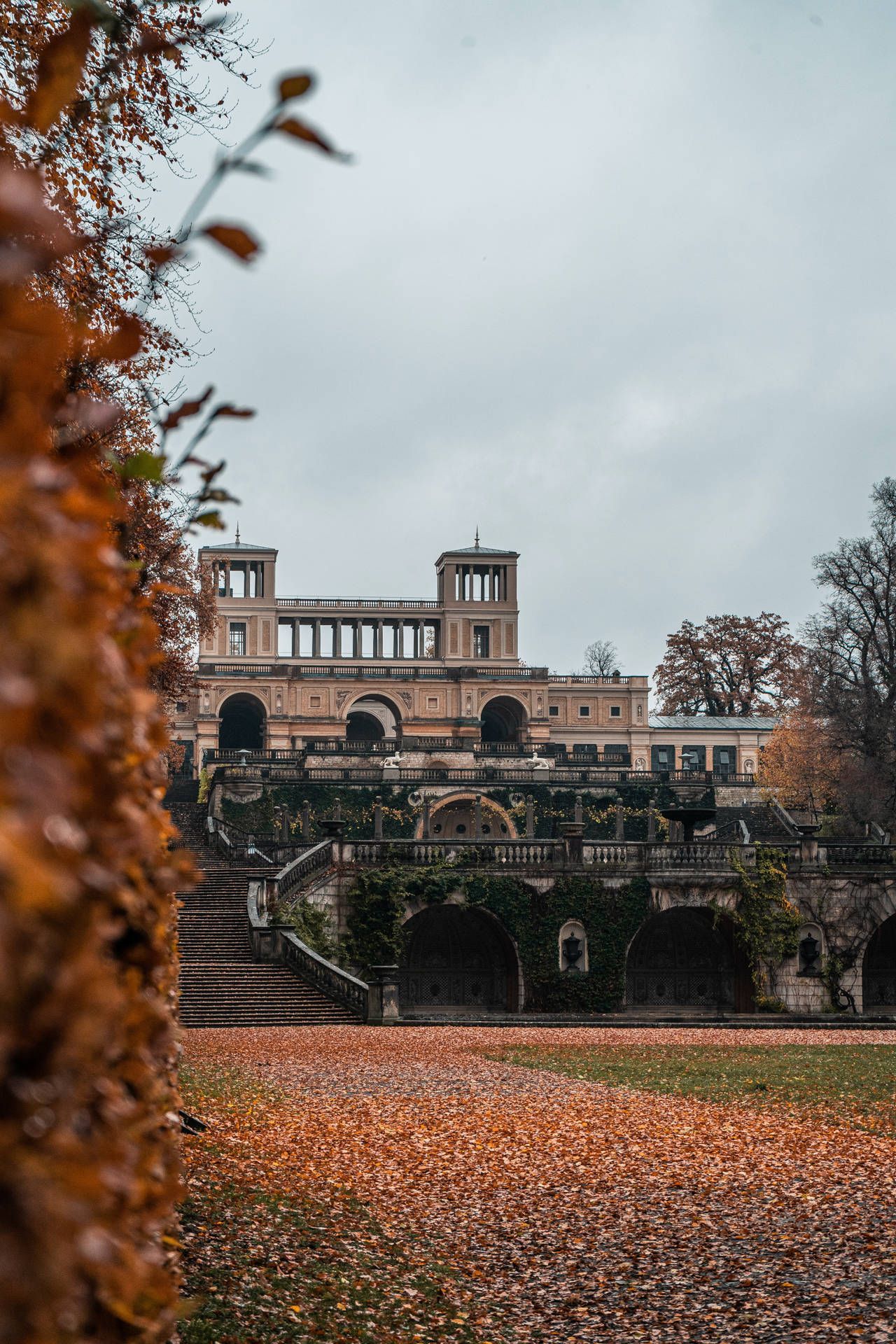 1280x1920 Download Autumn In Orangery Palace Potsdam Wallpaper