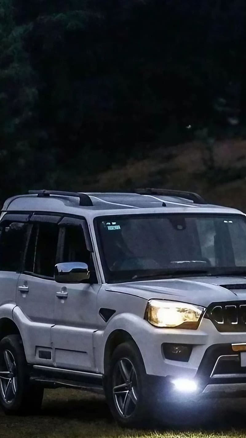 800x1421 Mahindra Scorpio Headlight, mahindra scorpio, mahindra headlight, silver car, HD phone wallpaper