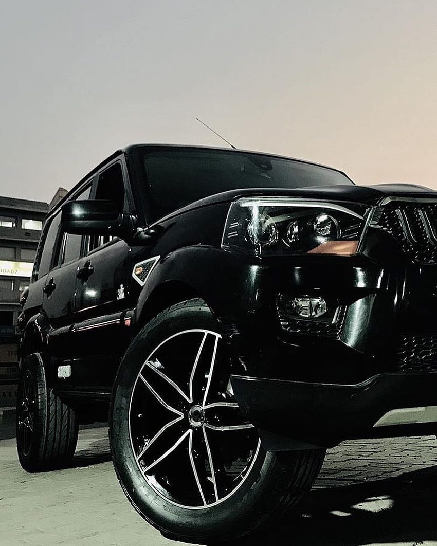 850x1062 May contain: car, sky and outdoor. Scorpio car, Mahindra, Black Scorpio Car HD phone wallpaper