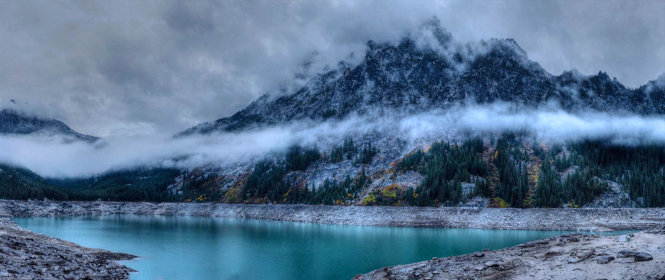 2560x1080 ultra wide, Photography, Nature, Landscape, Mountains, Sea, Lake, Clouds Wallpaper HD / Desktop and Mobile Background