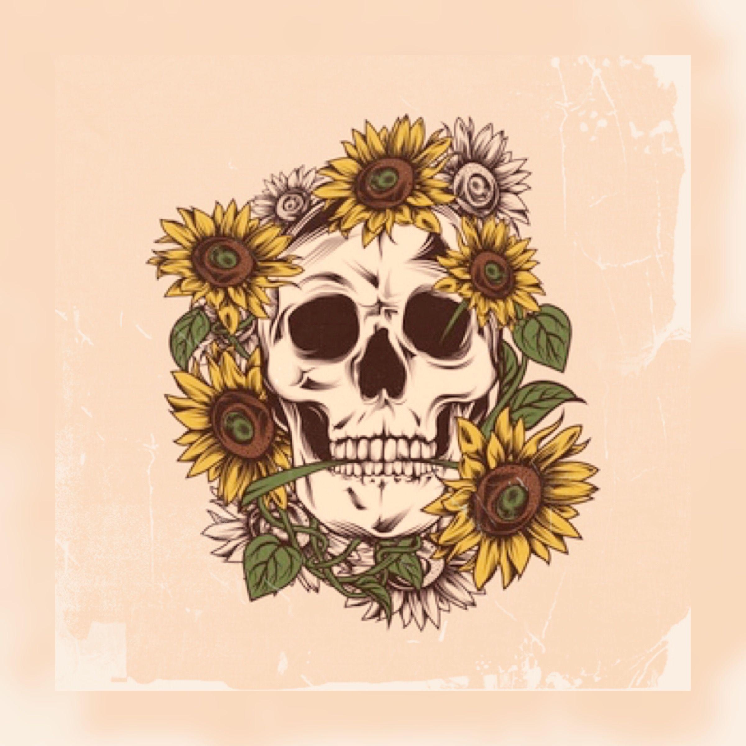 2400x2400 Sunflowers and Skull