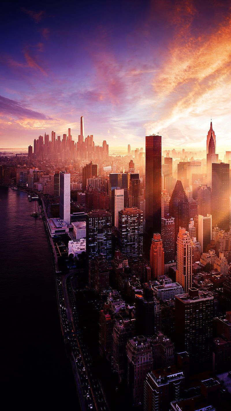 800x1422 City, chicago new, new york plus, skyline, ultra, view, HD phone wallpaper