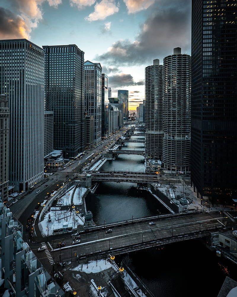 800x1000 City, buildings, aerial view, bridges, chicago, HD phone wallpaper