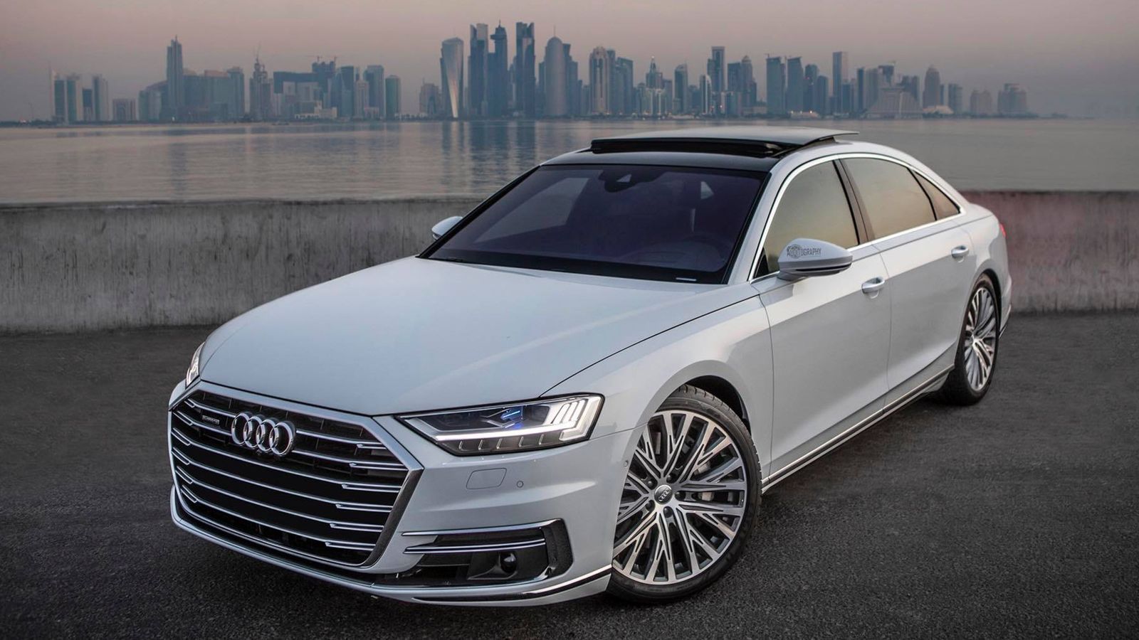 1600x900 Audi A8 L looks majestic in Glacier White Metallic