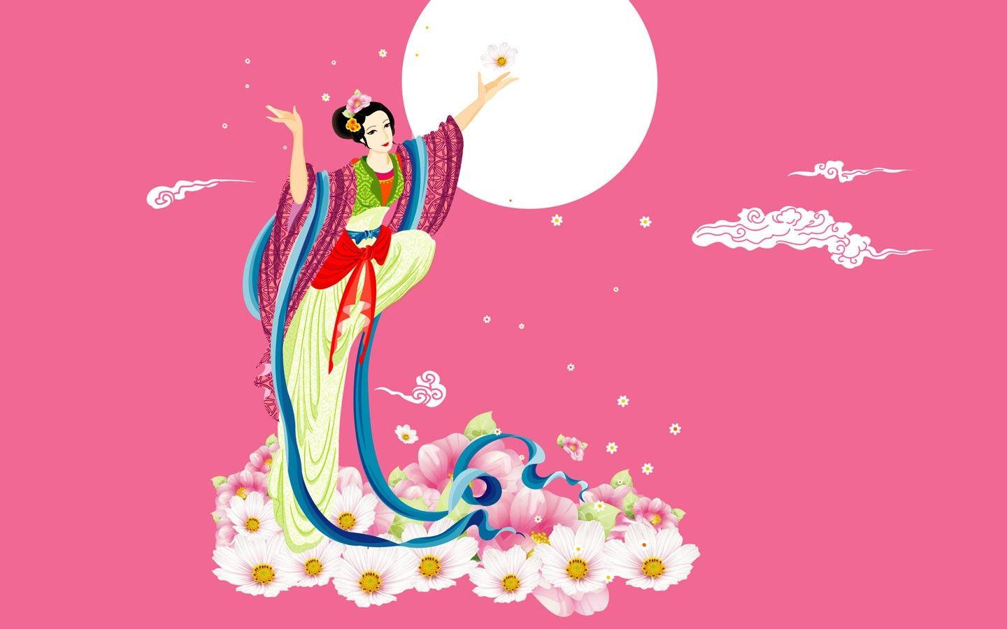 1440x900 Mid Autumn Festival Moon Beautiful Wallpaper
