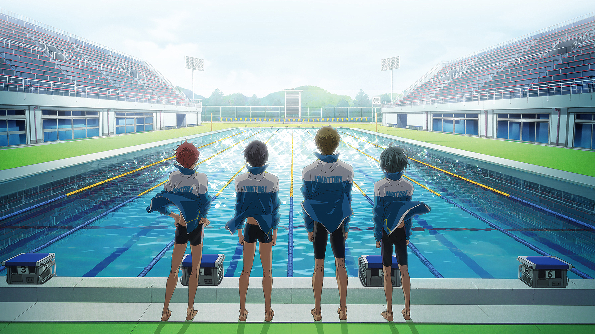 1920x1080 HD Wallpaper: Poolside Moments in Free! Anime