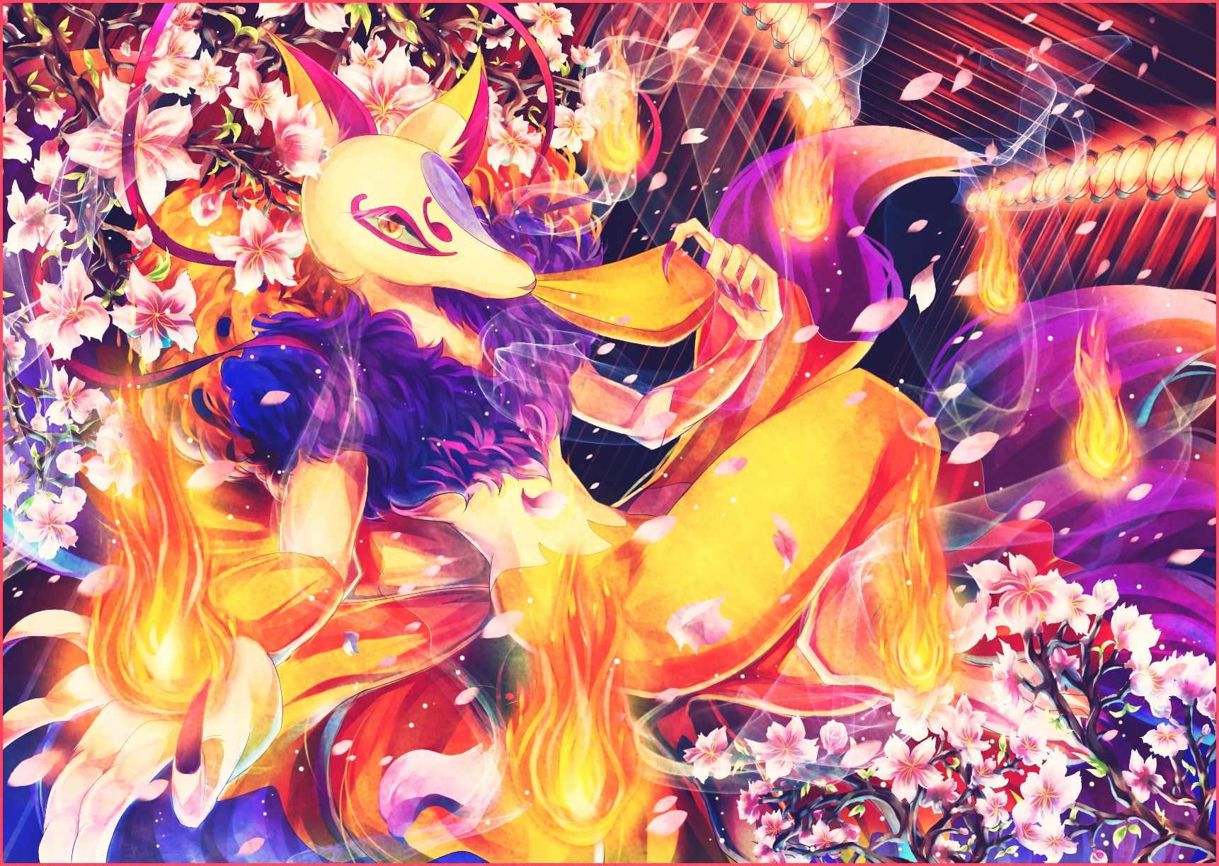 1722x1224 Yo Kai Watch Anime HD: Vibrant Spirit Flames Wallpaper