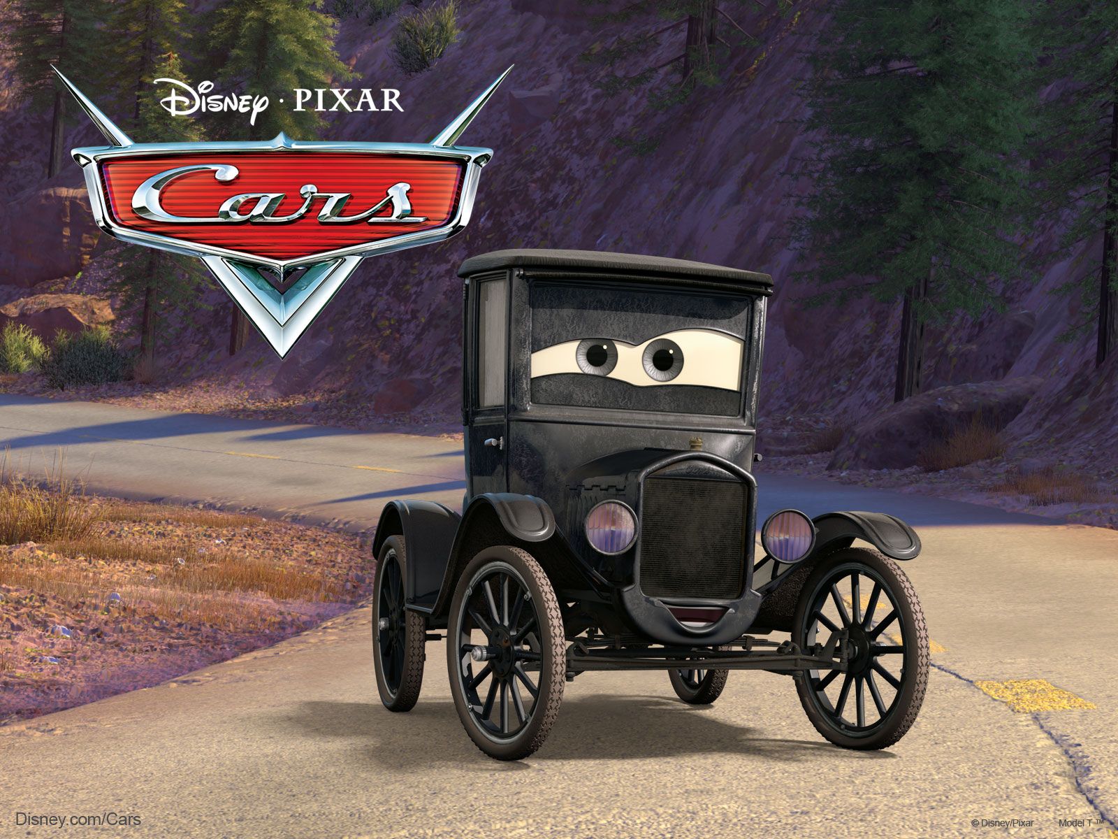 1600x1200 Lizzie the Model T from Pixar's Cars Movie Desktop Wallpaper