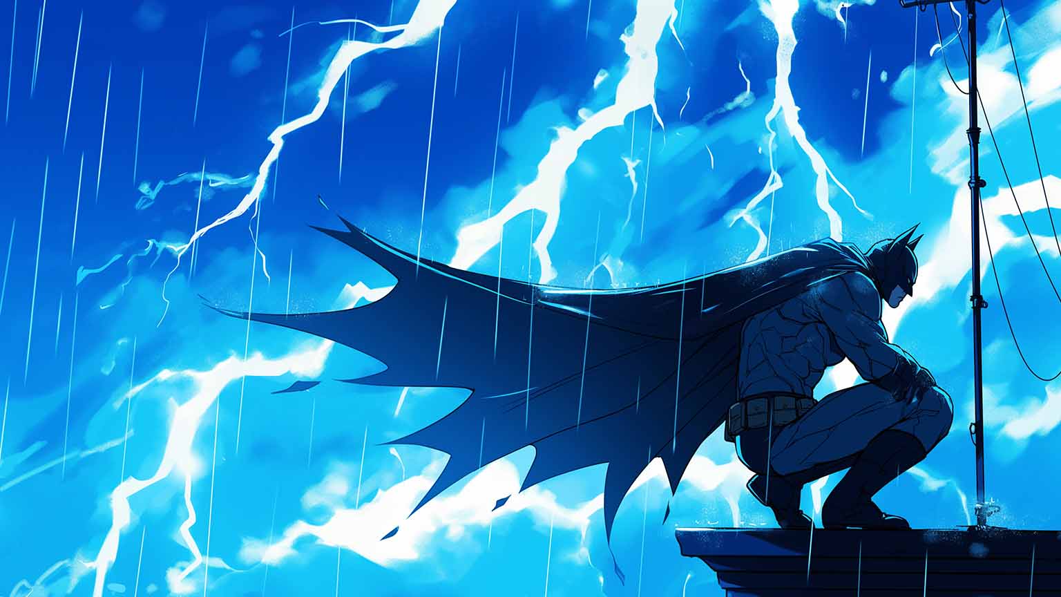 1536x864 Batman in the Storm Desktop Wallpaper 4k Wallpaper