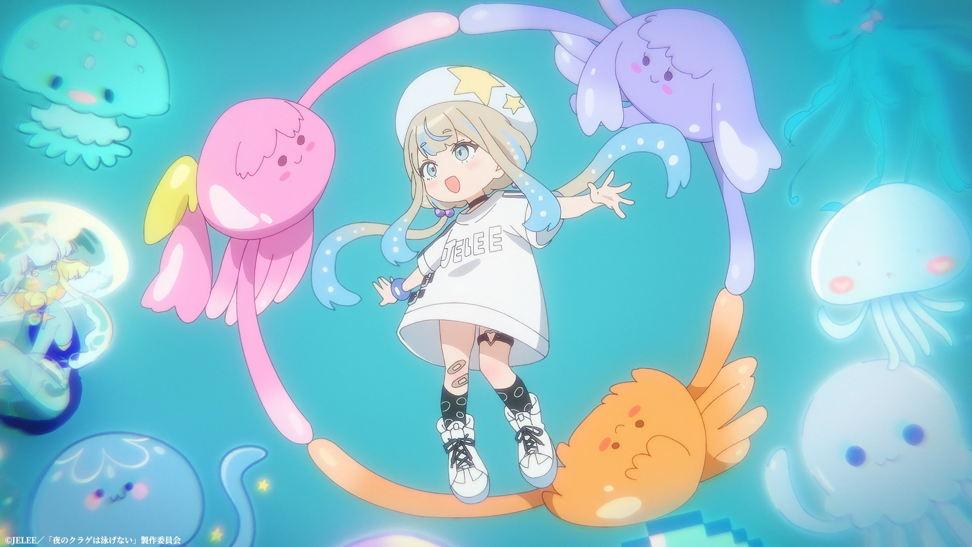 1920x1080 Jellyfish Can't Swim in the Night: Vibrant HD Anime Wallpaper