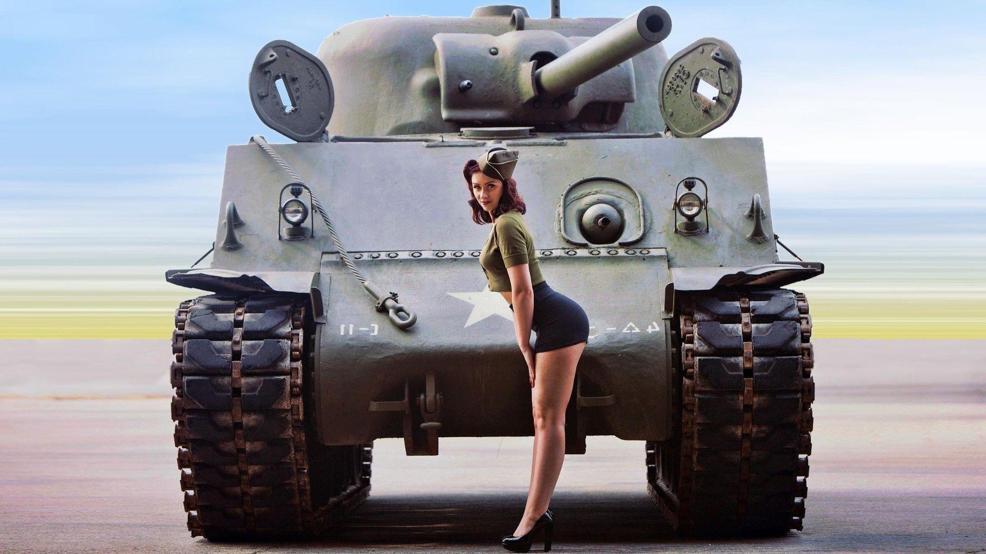 1920x1080 Military Pin Up Wallpaper