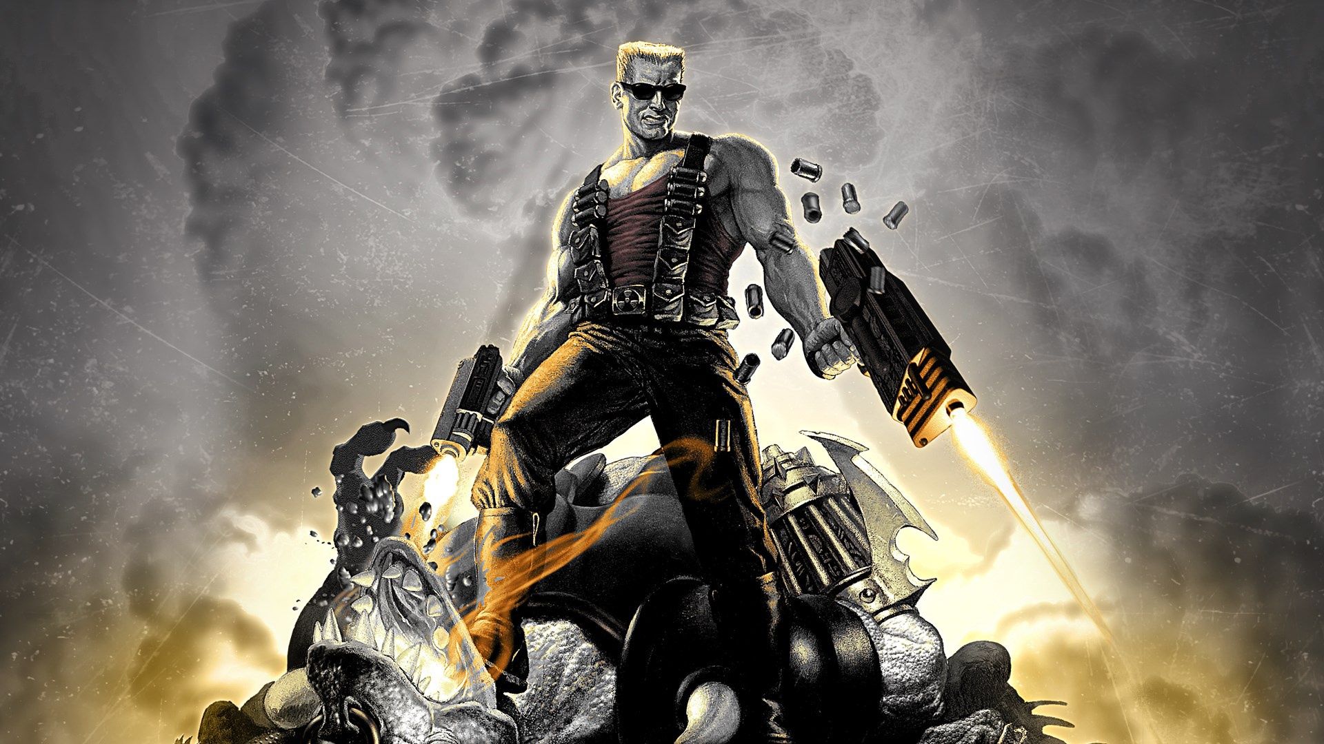 1920x1080 Wallpaper gun, man, soldiers, sleeve, by nukem, Duke Nukem 3D: 20th Anniversary World Tour for mobile and desktop, section игры, resolution 1920x1080